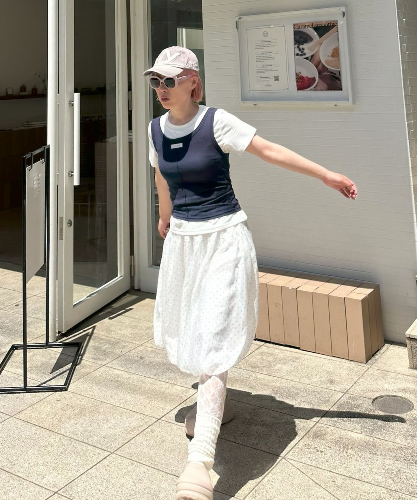 タンクと半袖Tの便利な2枚セット【ネイビー】