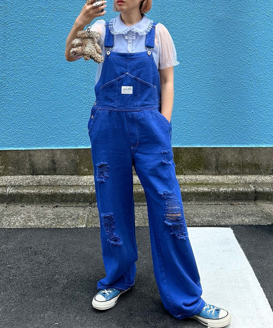 けっこうなダメージサロペ【ブルー】