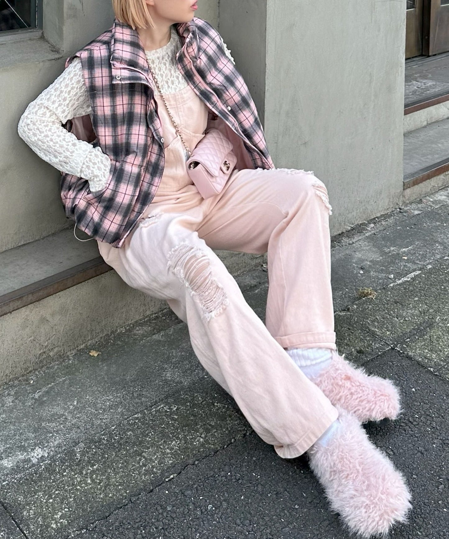 けっこうなダメージサロペ【ピンク】