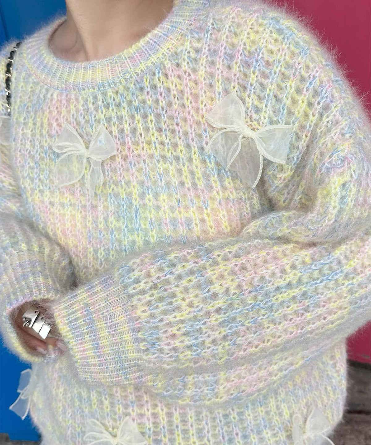 リボンいっぱいニット【レインボー】