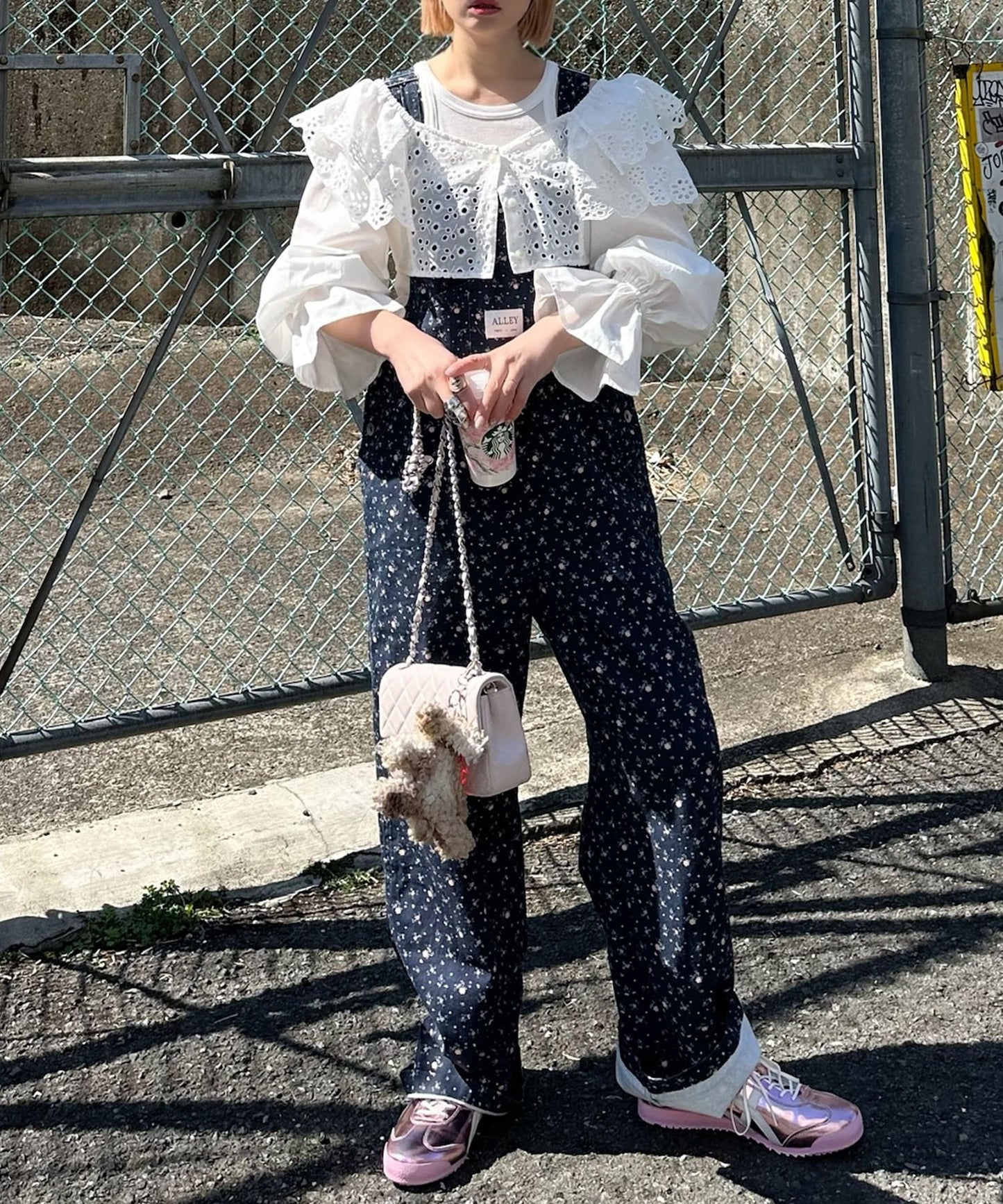 いろんな柄サロペット【ネイビー】