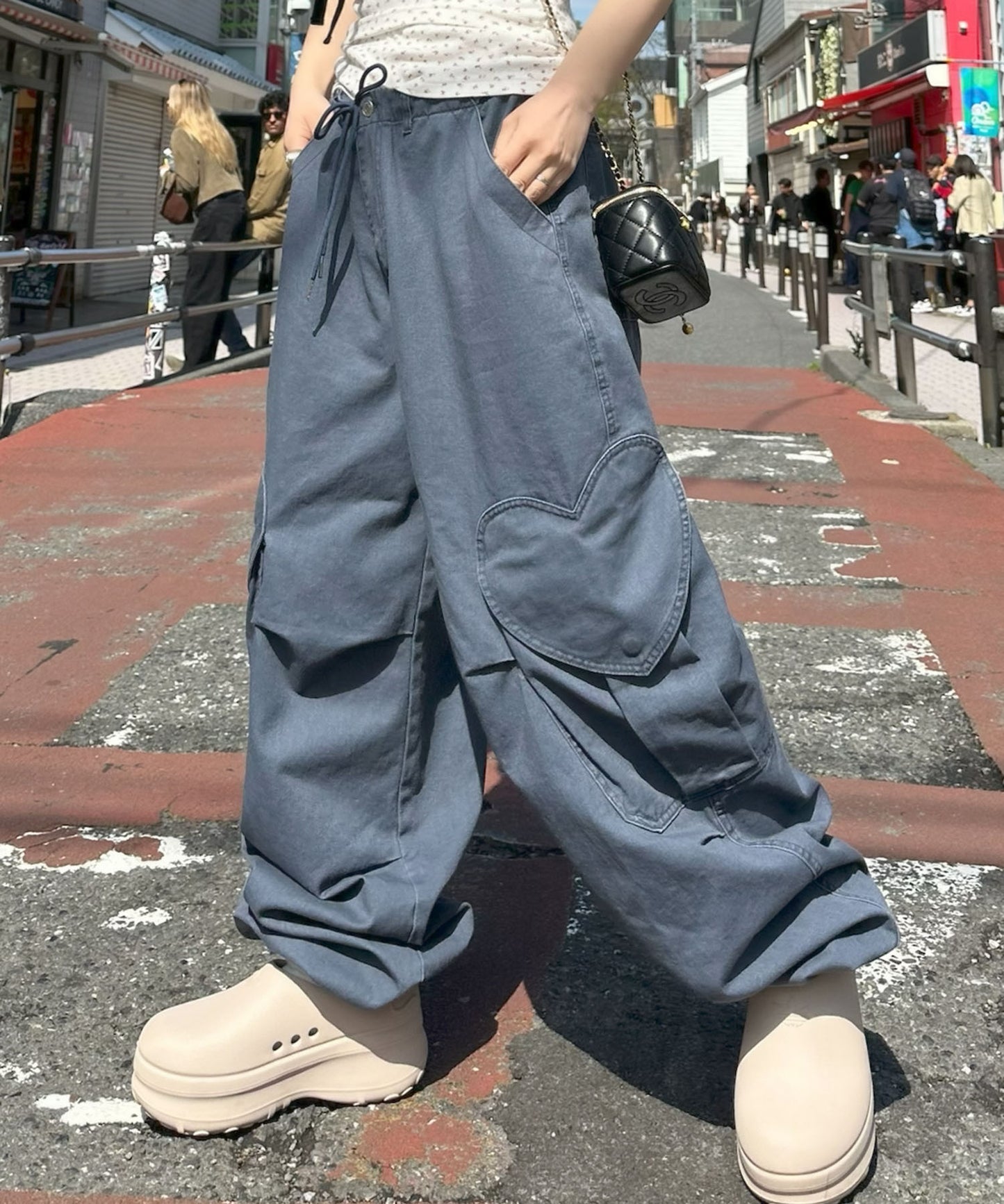 ハートポケカーゴパンツ【ネイビー】