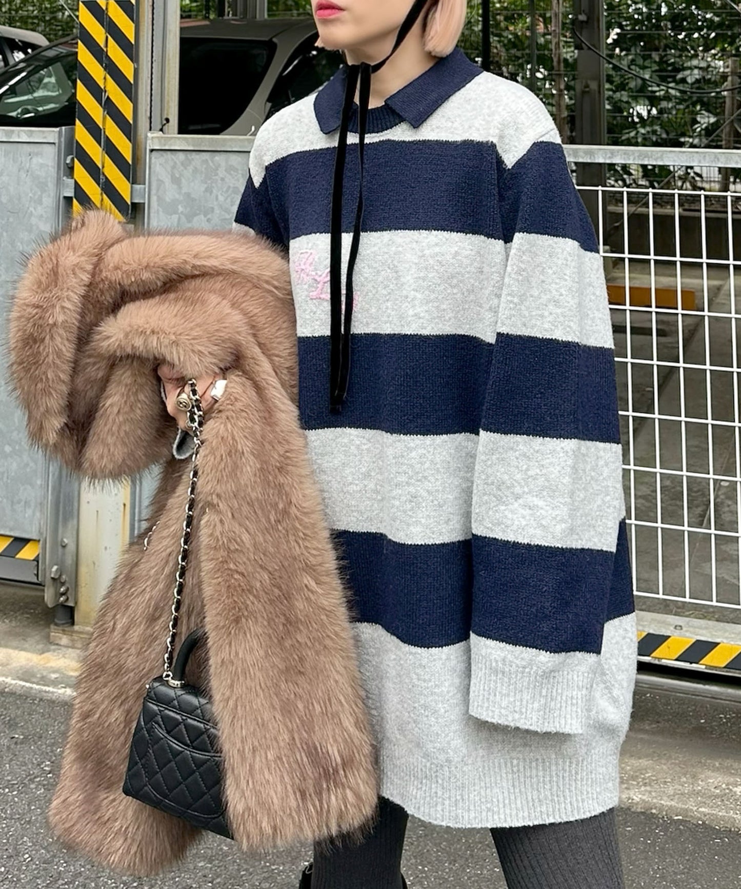 ALYポロワンピ【ネイビー】