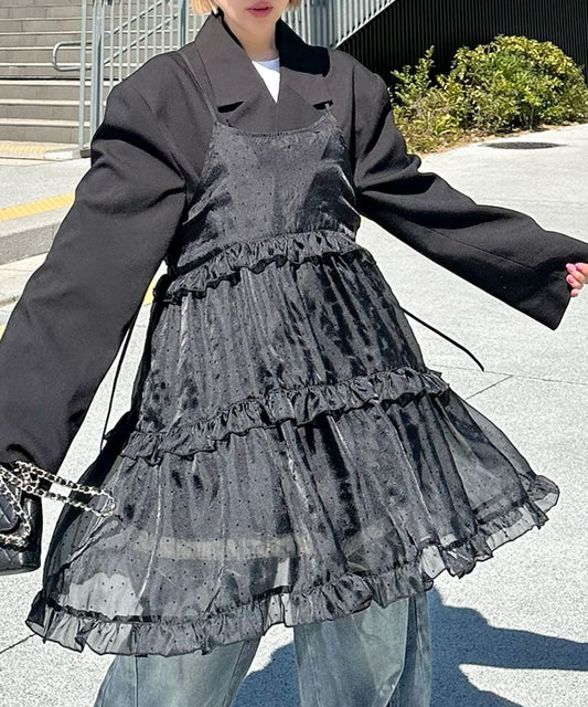 フリルティアードキャミワンピミニ【ブラック系その他】