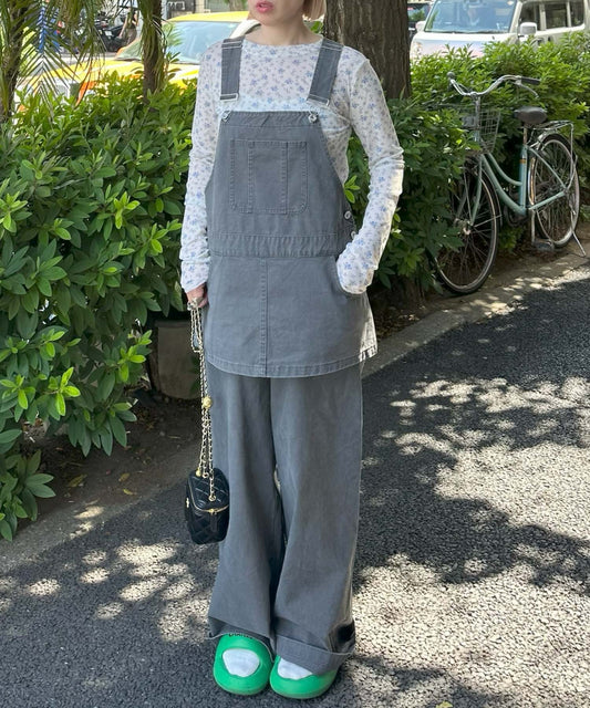 サロペットスカートとパンツのセット【グレー】