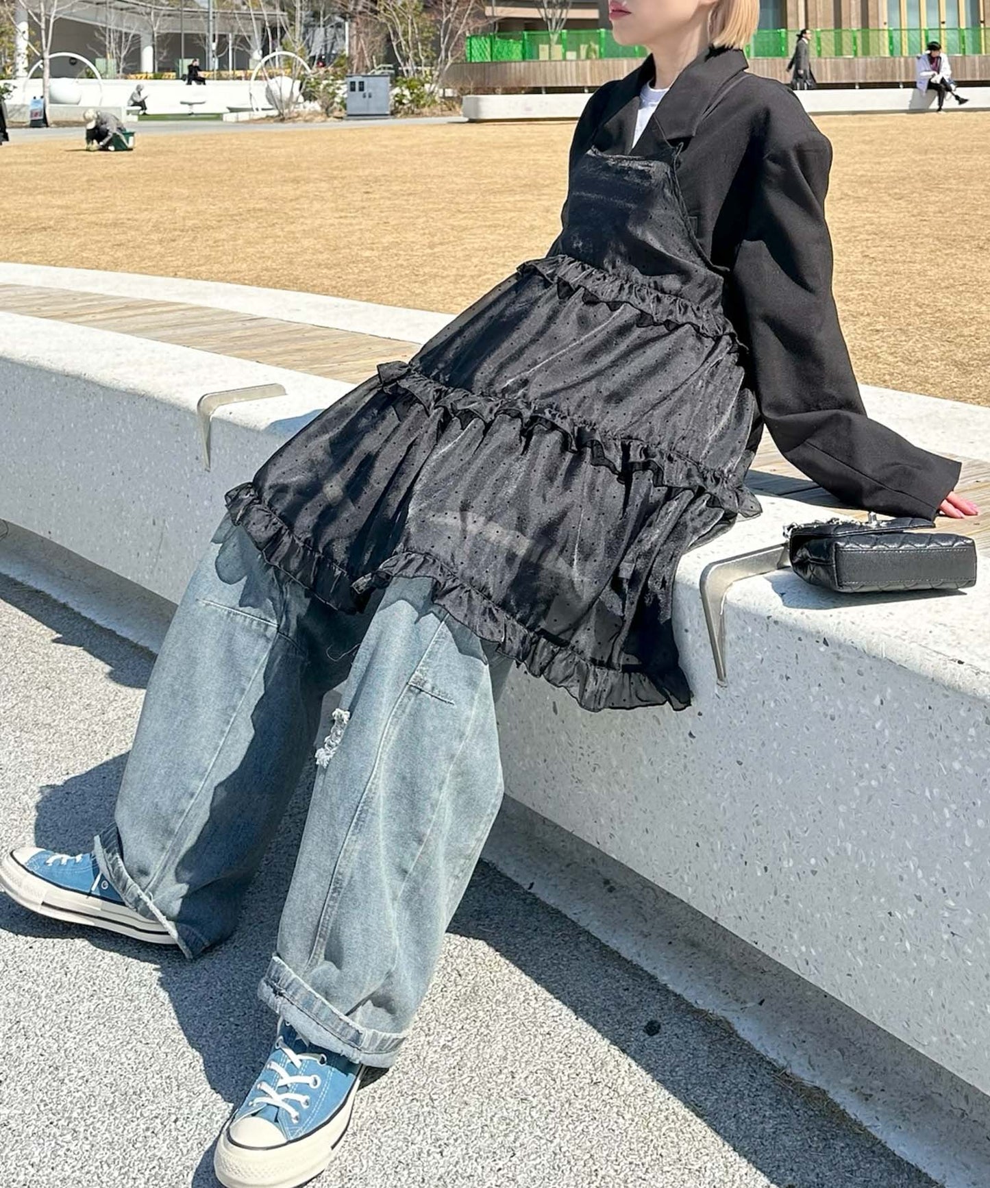 フリルティアードキャミワンピミニ【ブラック系その他】