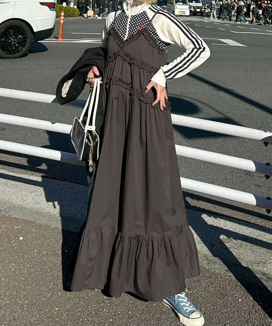 コットンフリルキャミワンピ【スミクロ】