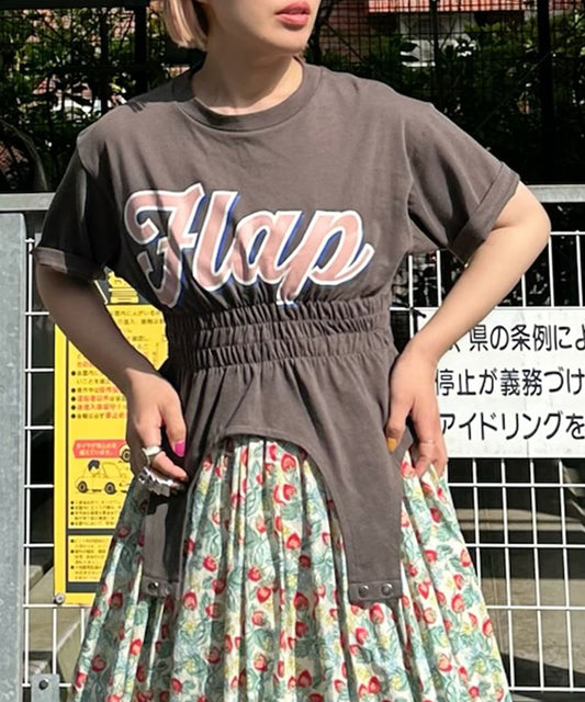 シャーリング裾ぴろんT【スミクロ】