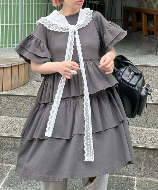 【復刻！】半袖になったフリフリカットワンピ【スミクロ】