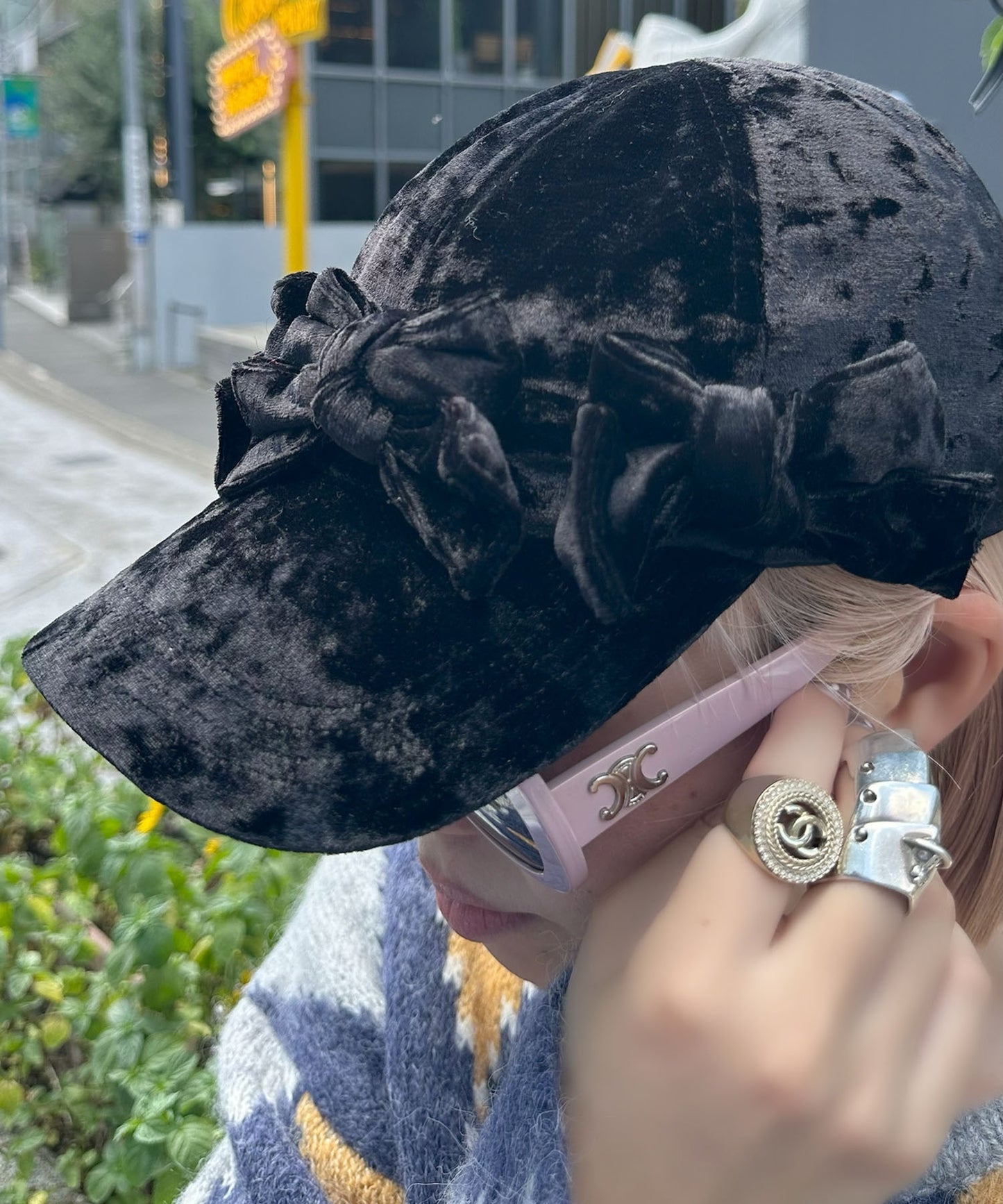 【Alley Tokyo × Casselini】リボン３コキャップ【ブラック系その他】