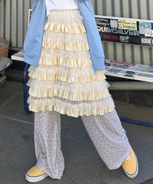 フリフリいっぱいスカート【アイボリー】