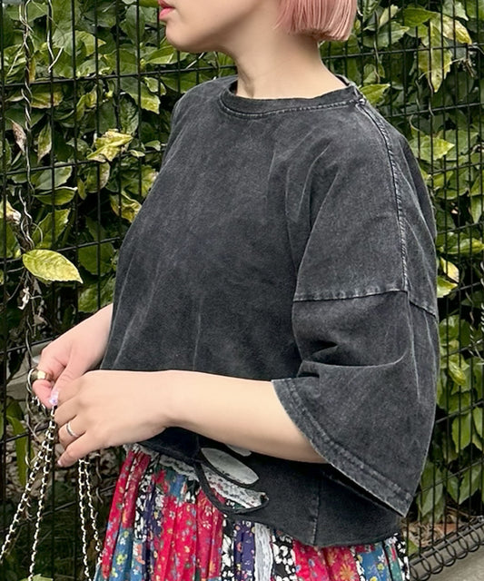 ひとくせウォッシュ加工BIG T【ブラック】