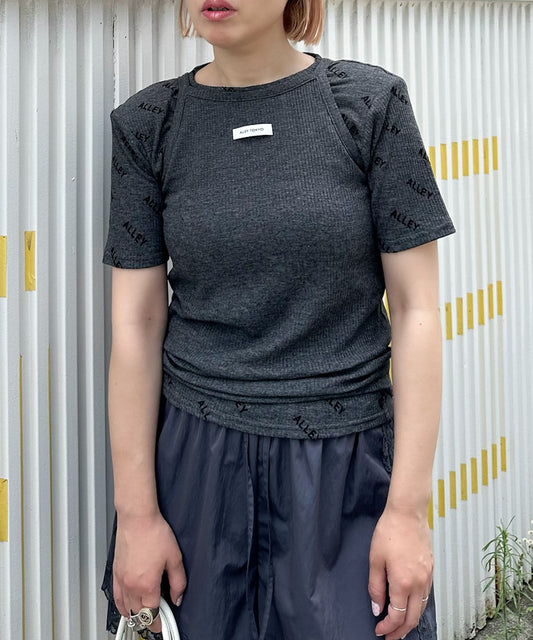 Alleyロゴ総柄T＆アメスリタンクセット【チャコール】