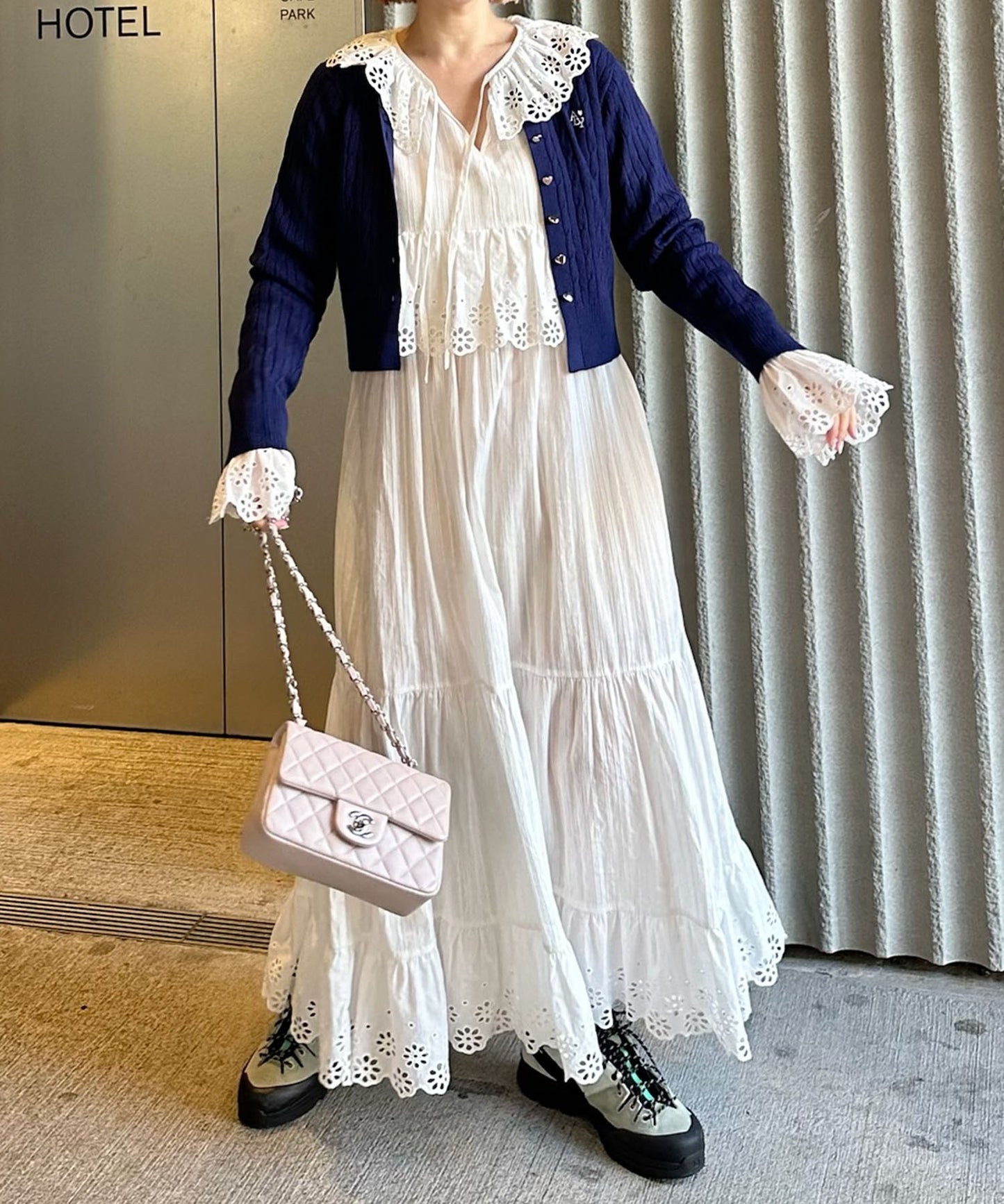 レースどっさりワンピ【ホワイト】