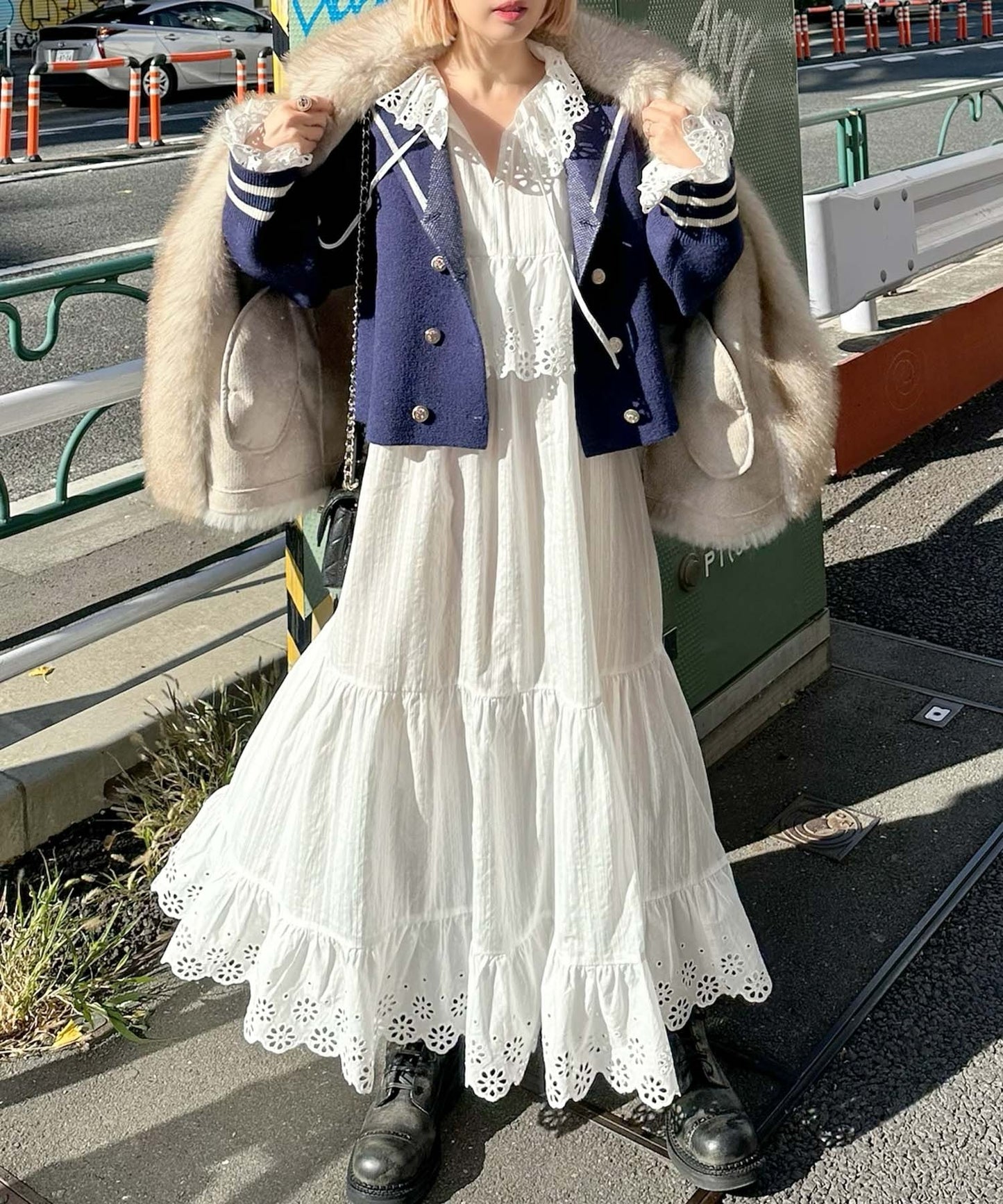 レースどっさりワンピ【ホワイト】