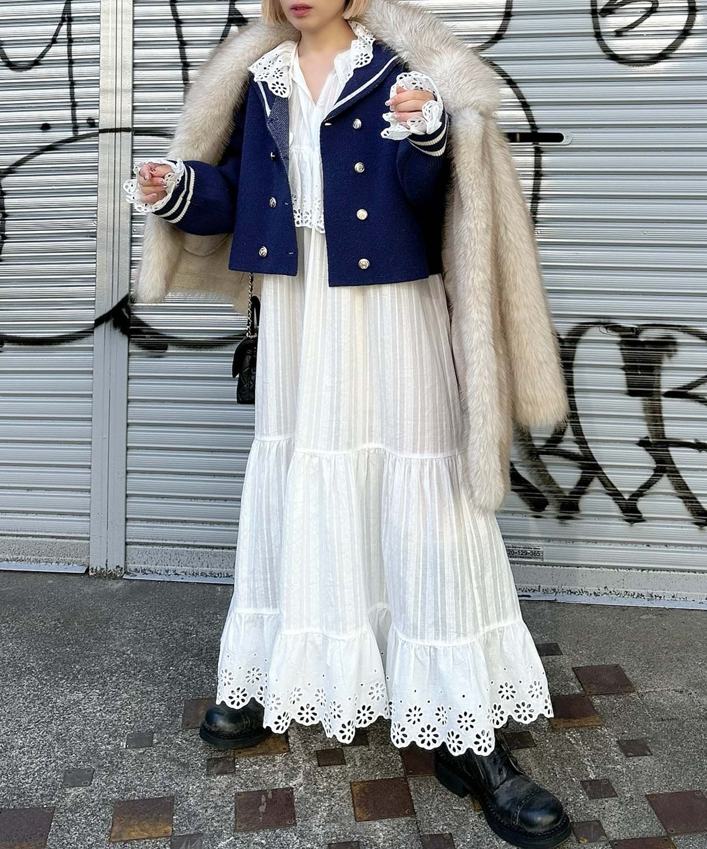 レースどっさりワンピ【ホワイト】