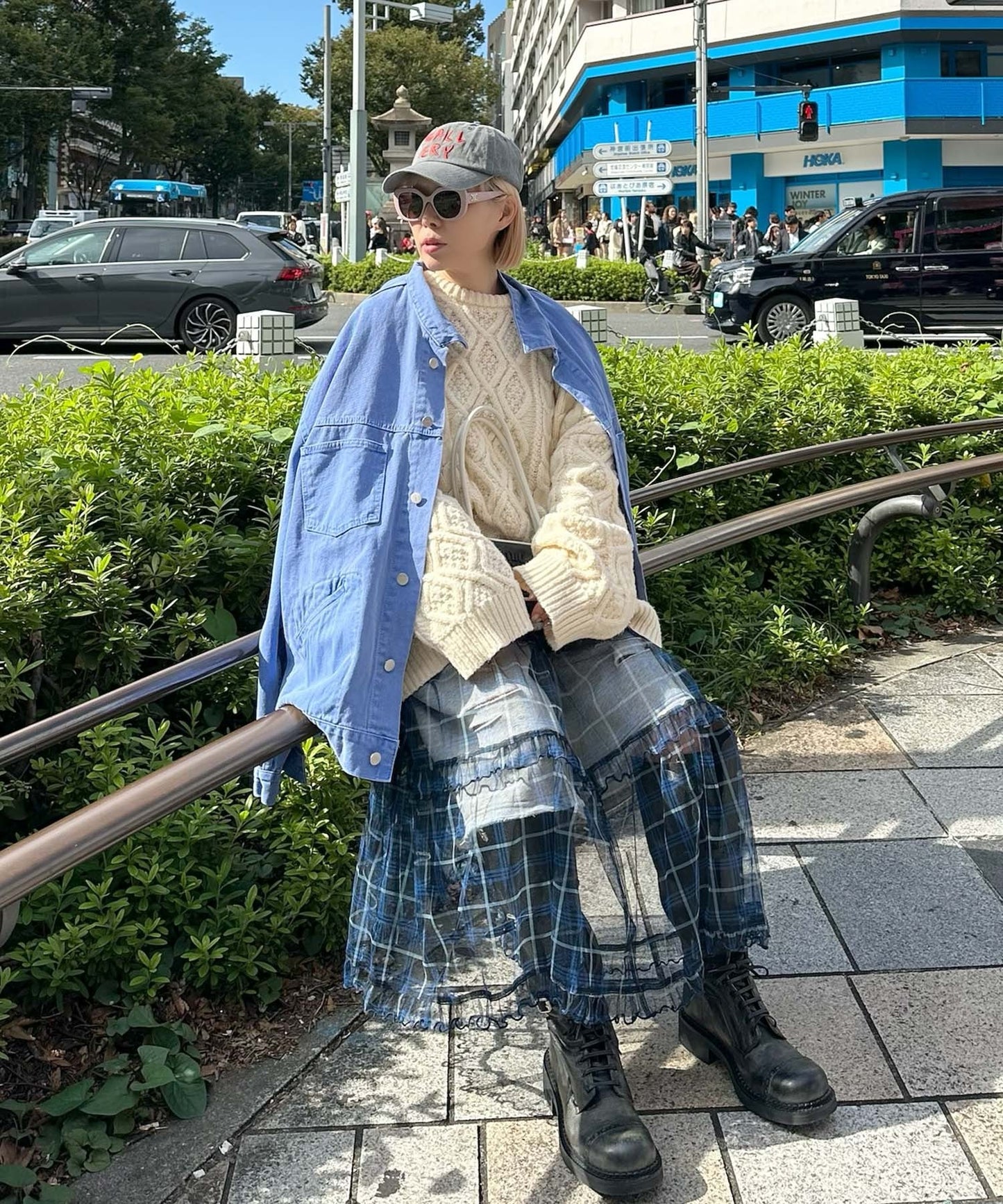 フリルティアードキャミワンピ【ブルー系1】