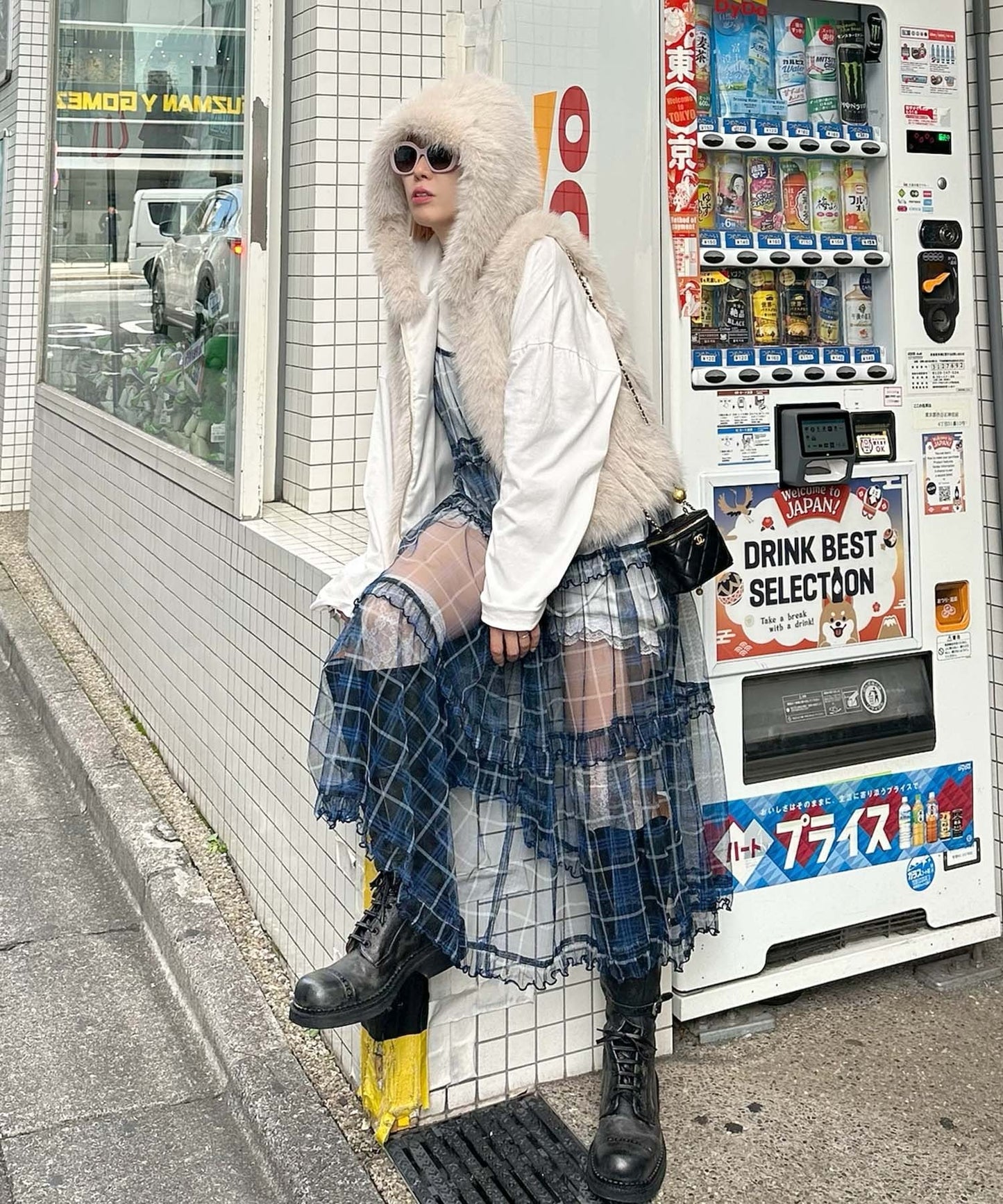 フリルティアードキャミワンピ【ブルー系1】