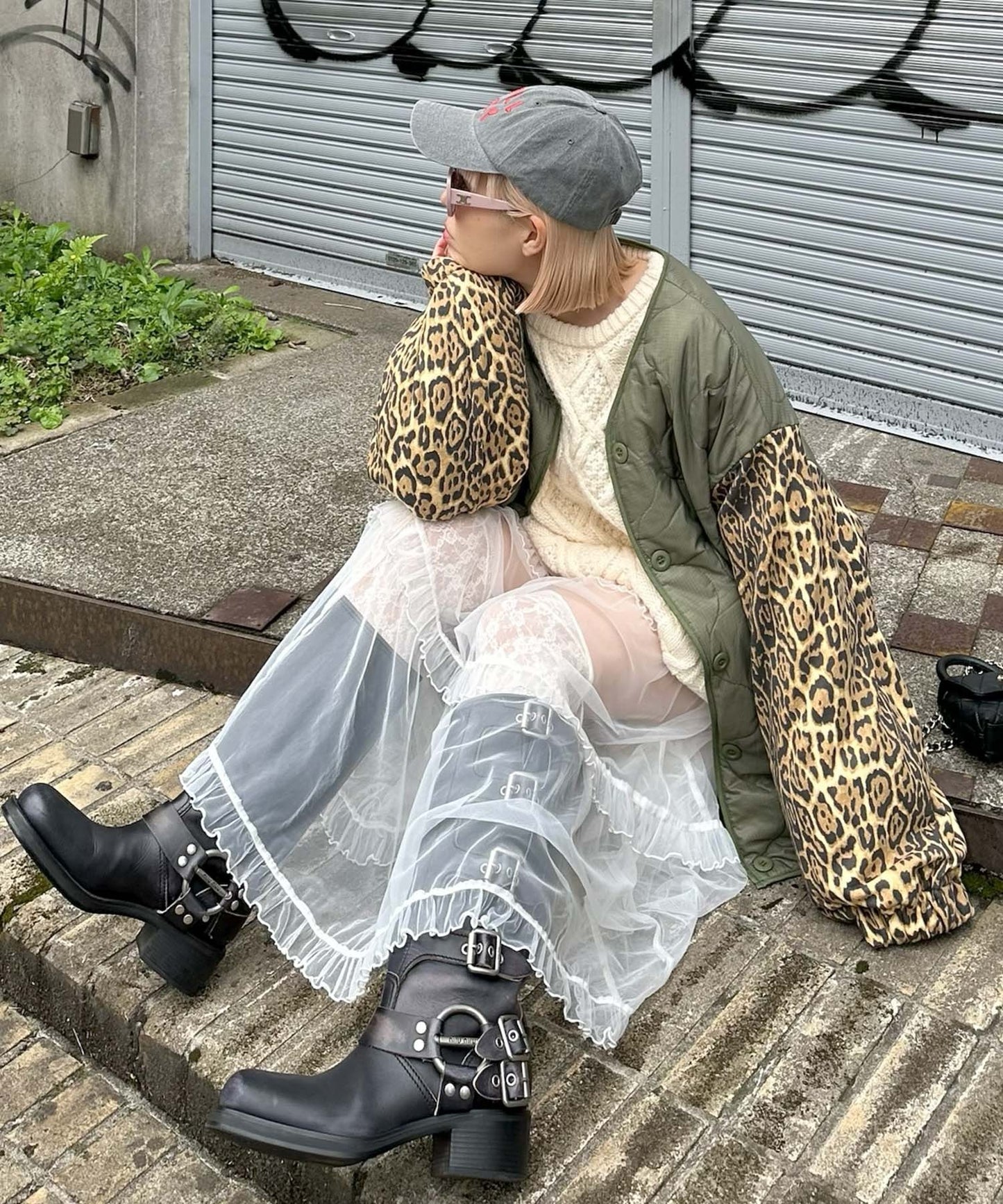 フリルティアードキャミワンピ【ホワイト系その他】