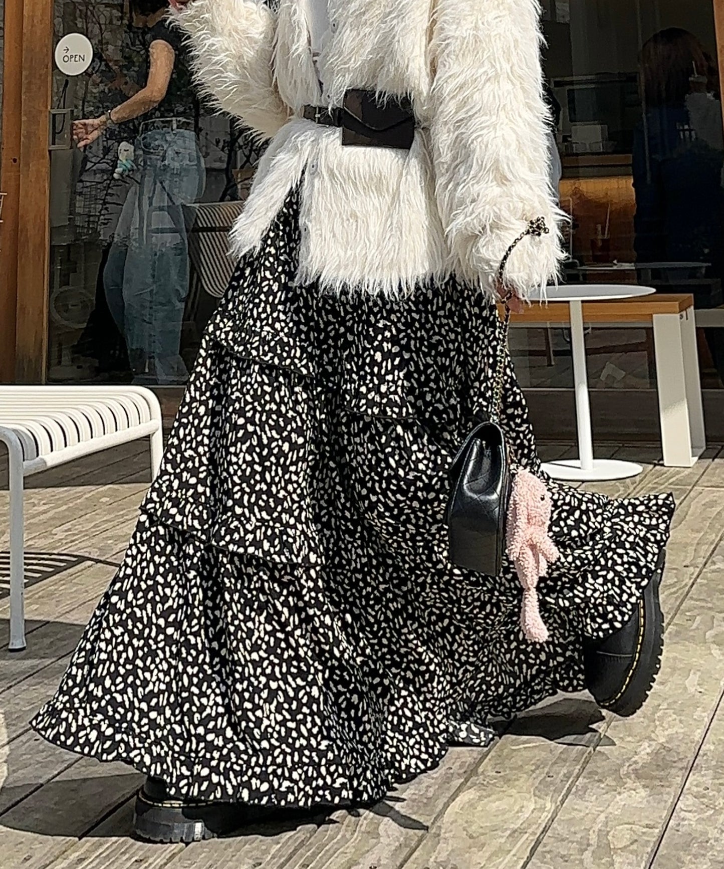 フリルティアードキャミワンピ【ブラック系】