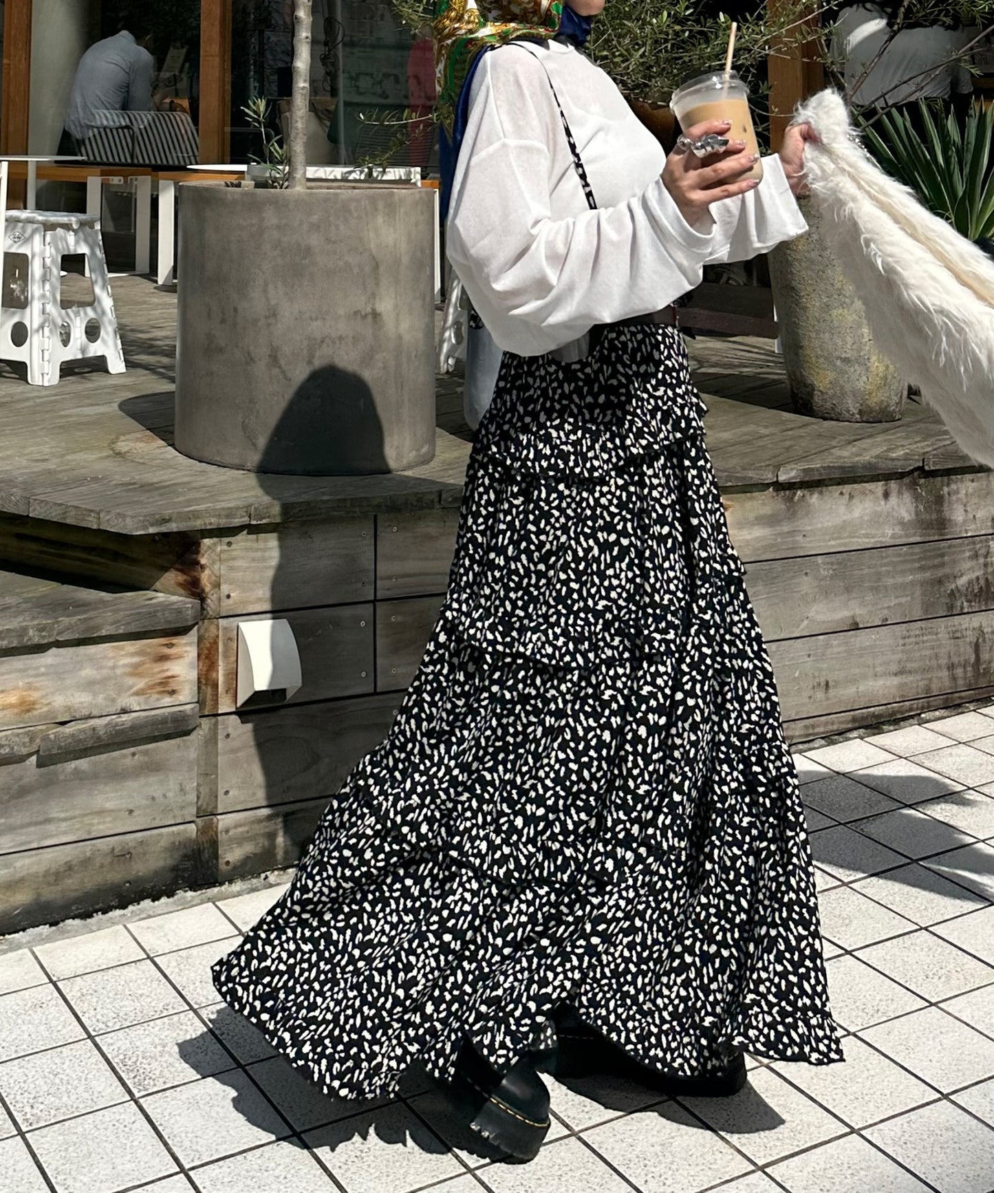 フリルティアードキャミワンピ【ブラック系】