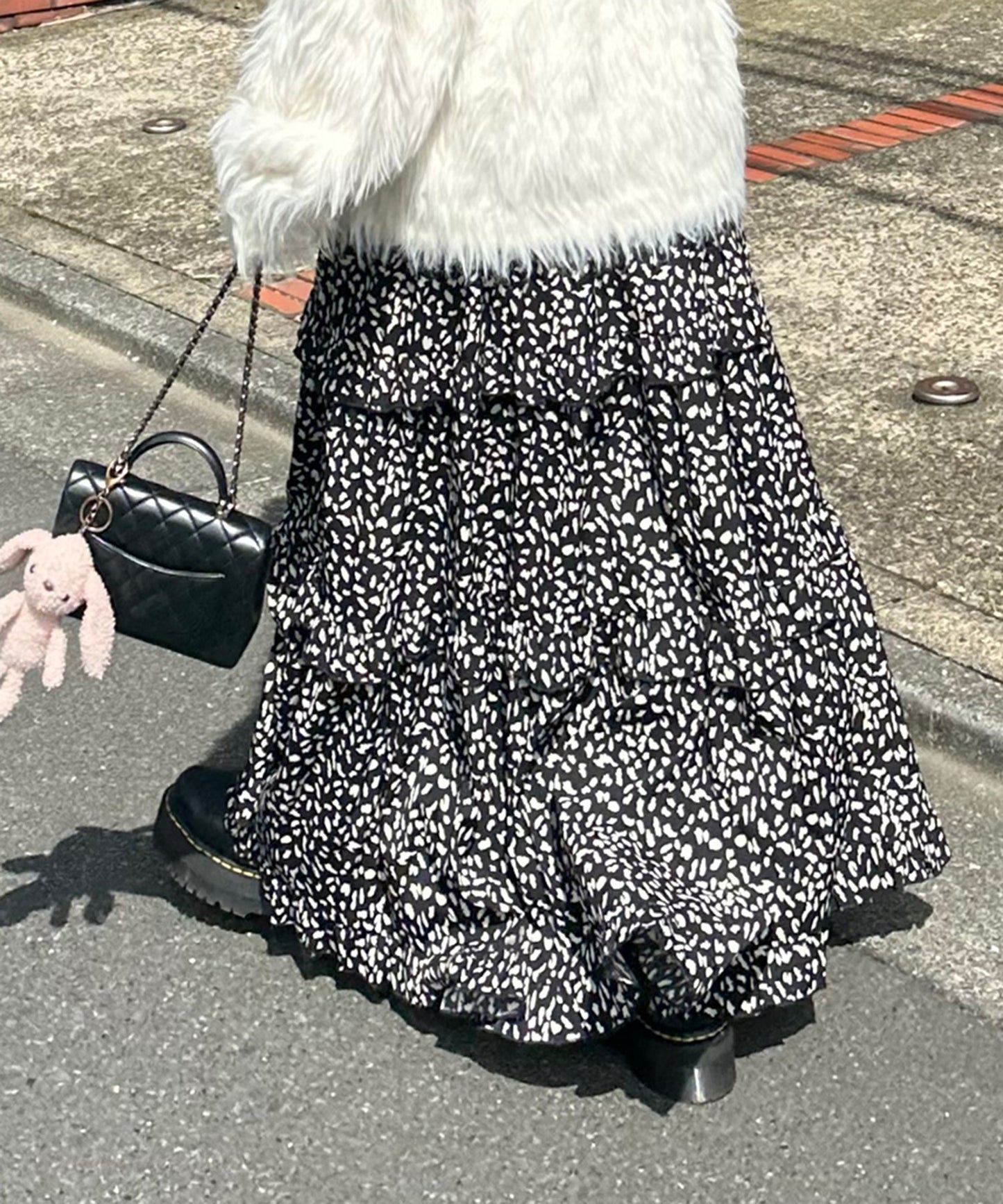 フリルティアードキャミワンピ【ブラック系】