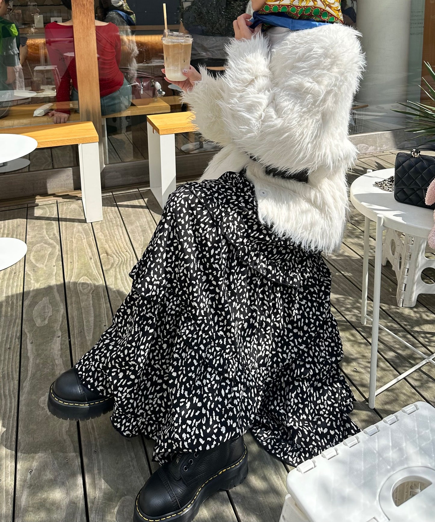 フリルティアードキャミワンピ【ブラック系】