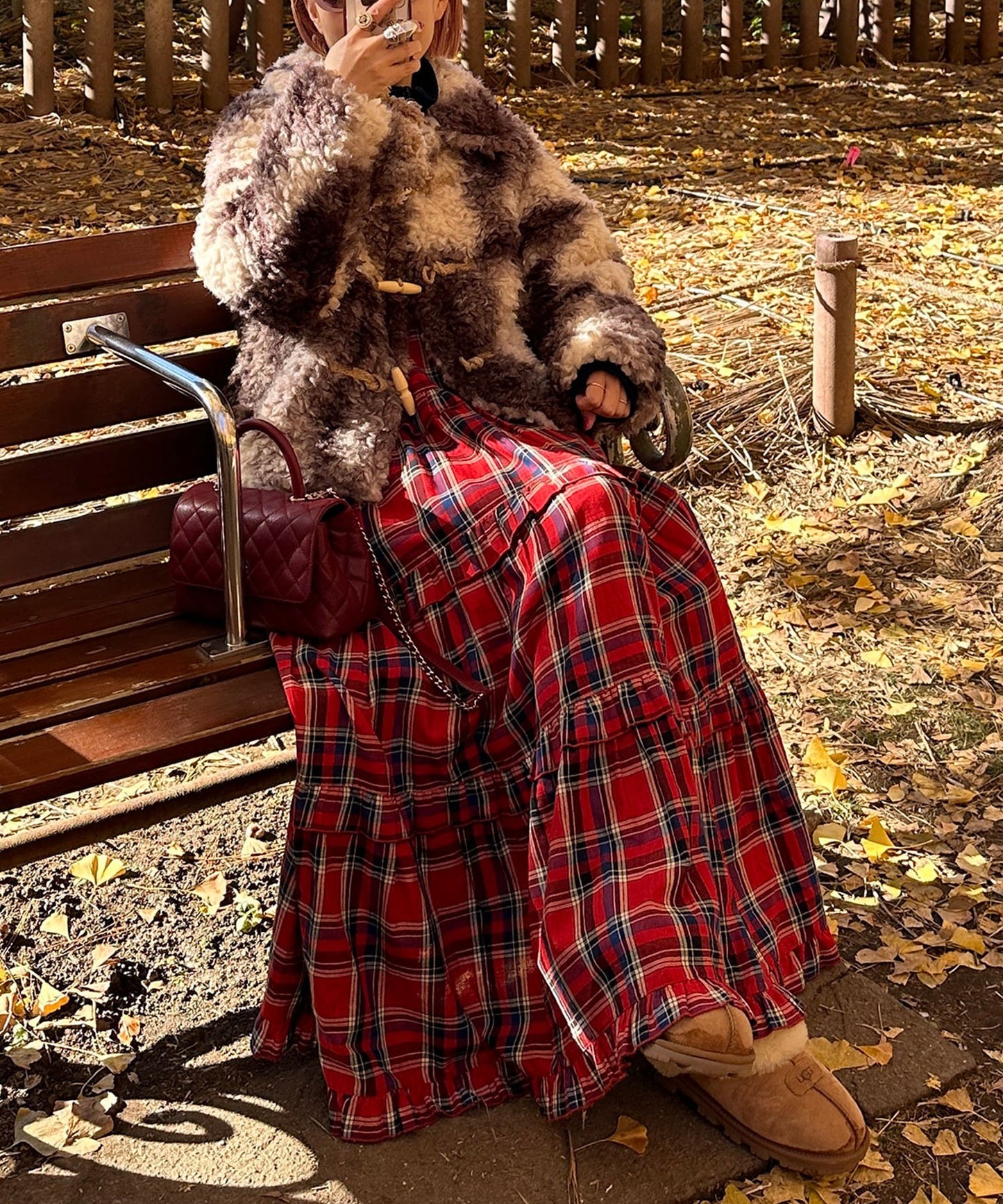 フリルティアードキャミワンピ【レッド系】