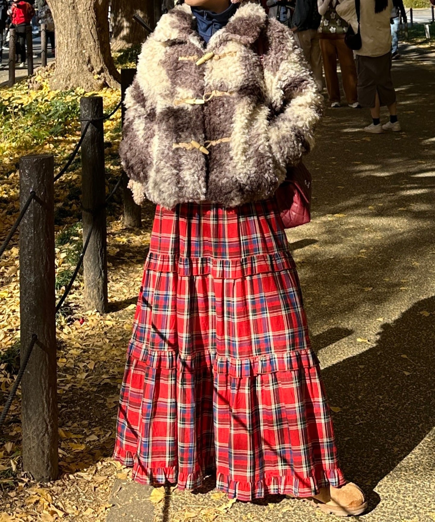 フリルティアードキャミワンピ【レッド系】