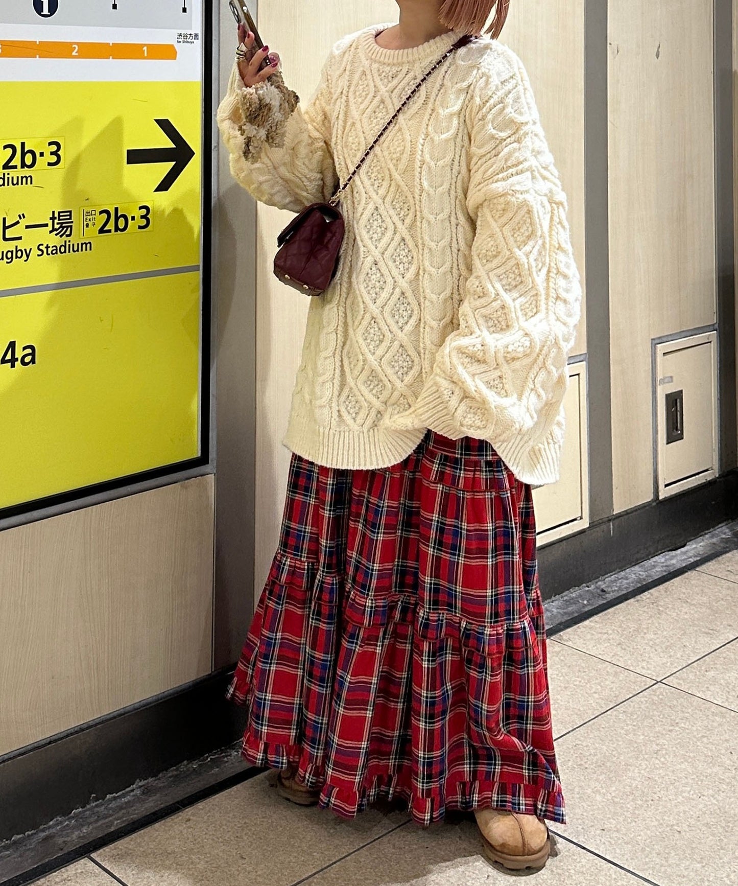 フリルティアードキャミワンピ【レッド系】