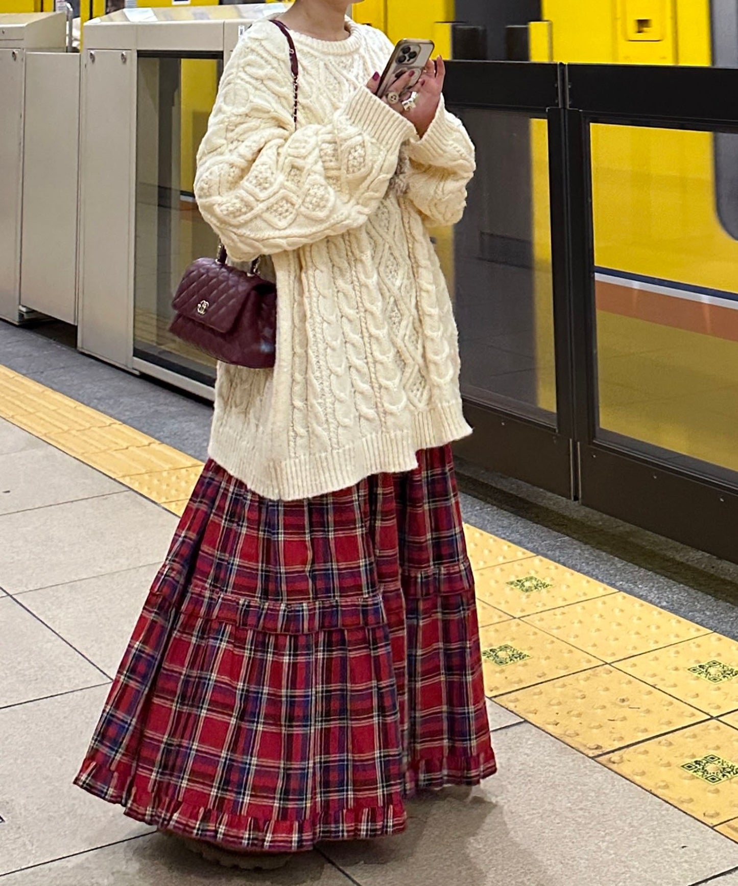 フリルティアードキャミワンピ【レッド系】