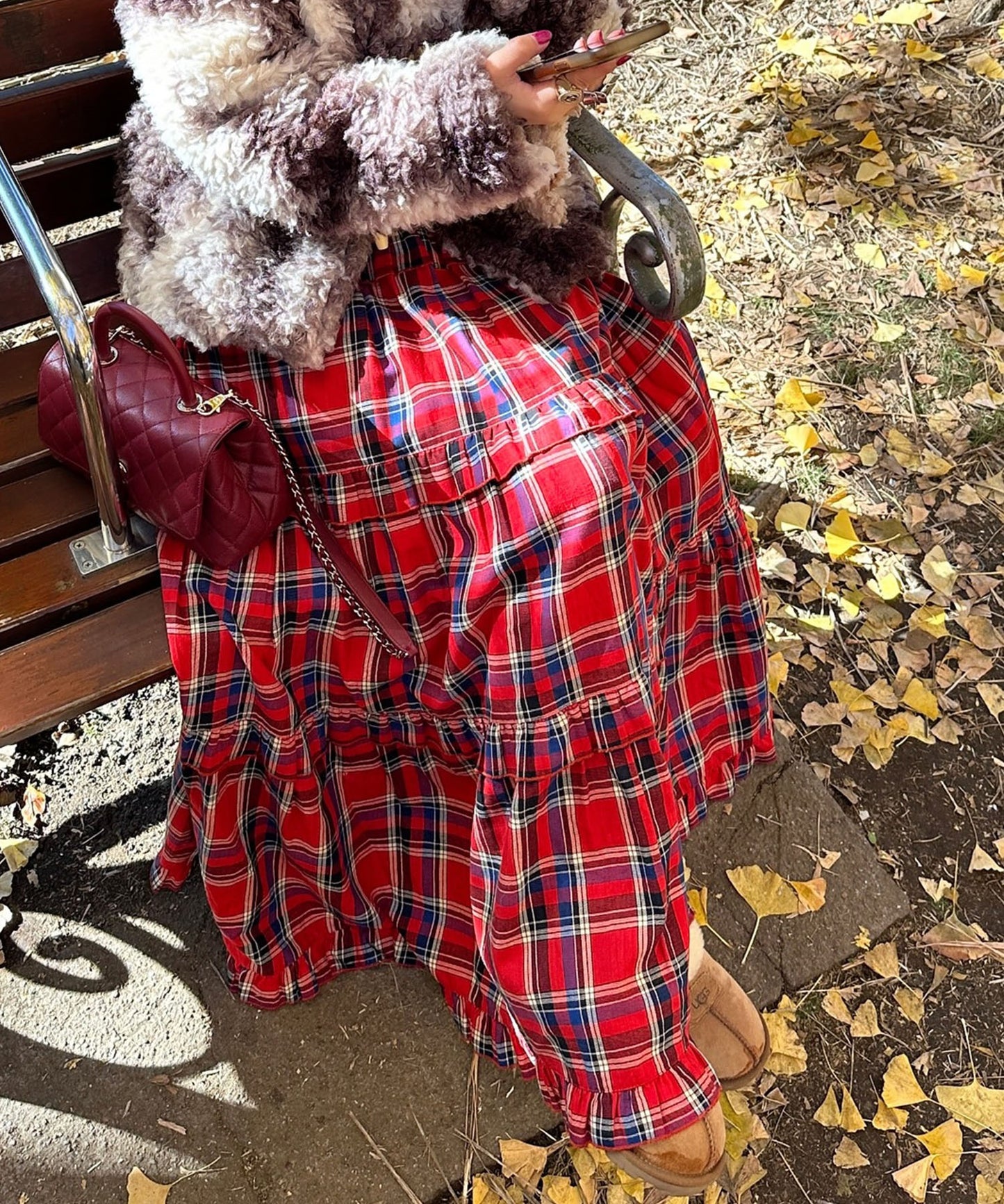 フリルティアードキャミワンピ【レッド系】