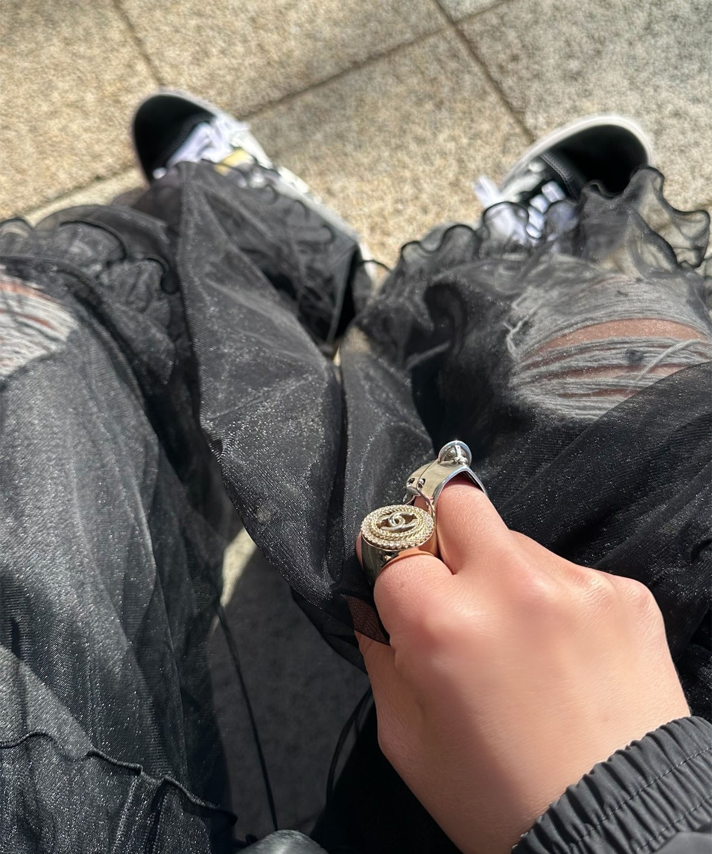 フリルティアードキャミワンピ【ブラック系その他】