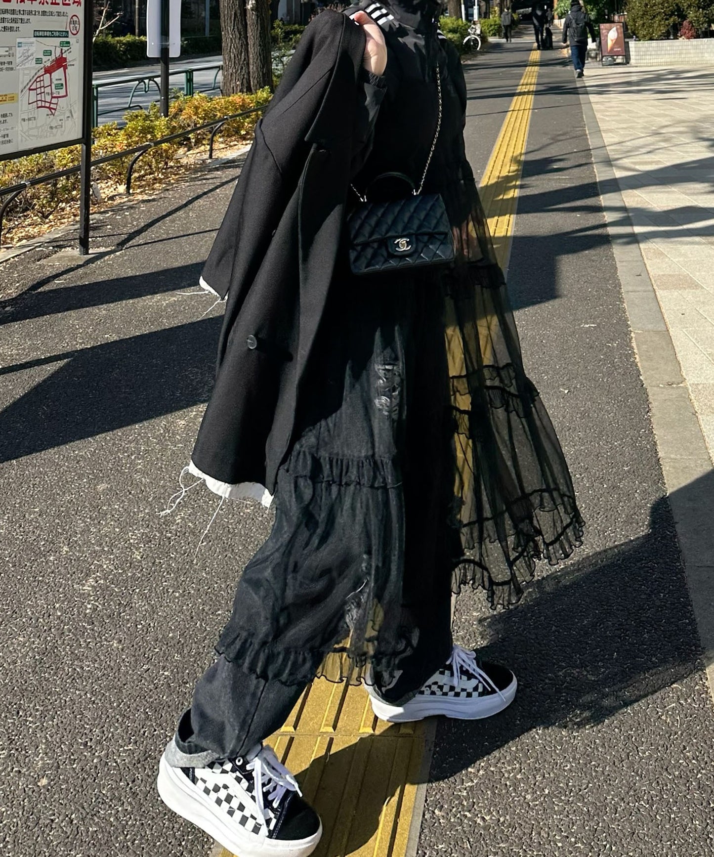 フリルティアードキャミワンピ【ブラック系その他】