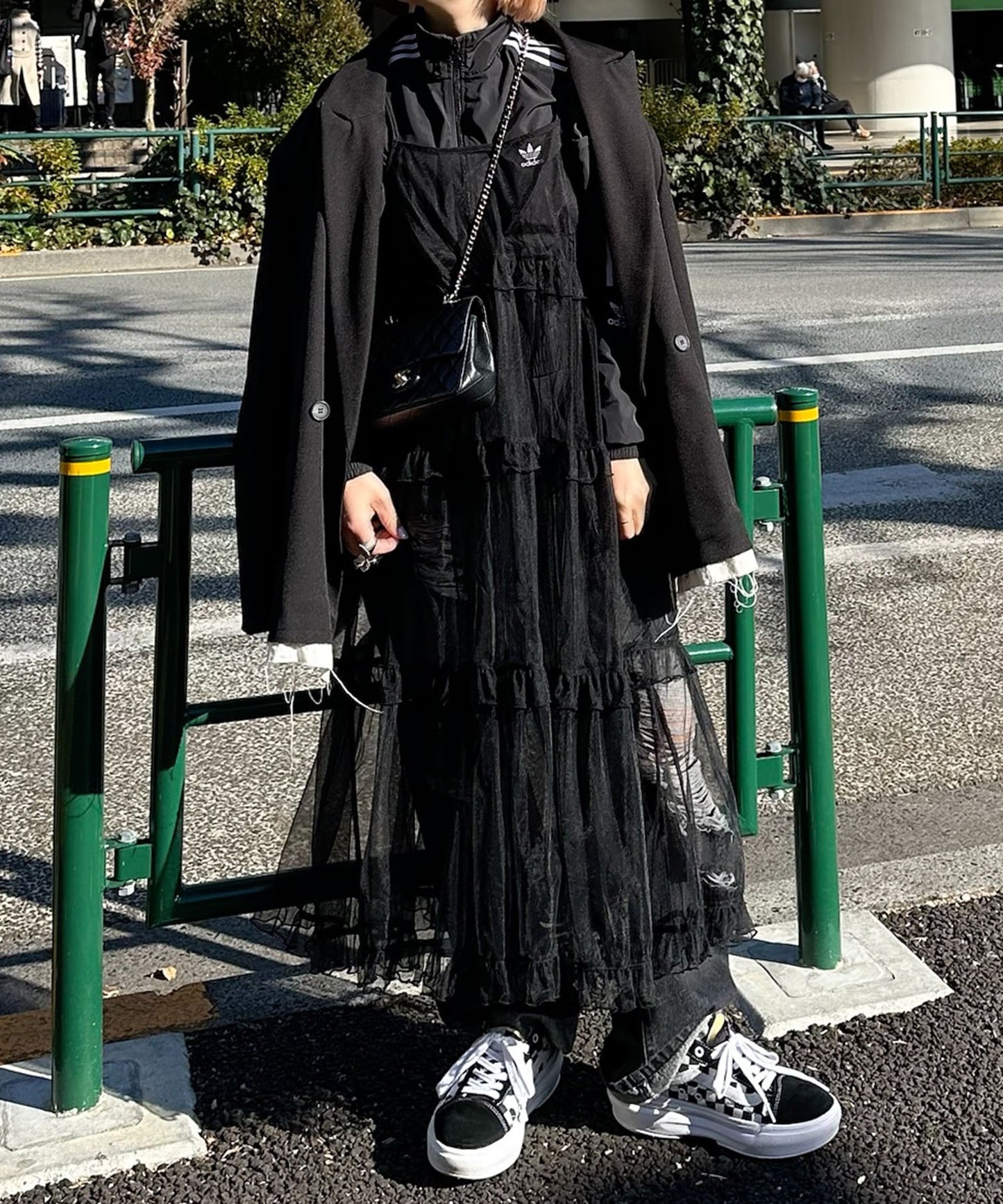 フリルティアードキャミワンピ【ブラック系その他】