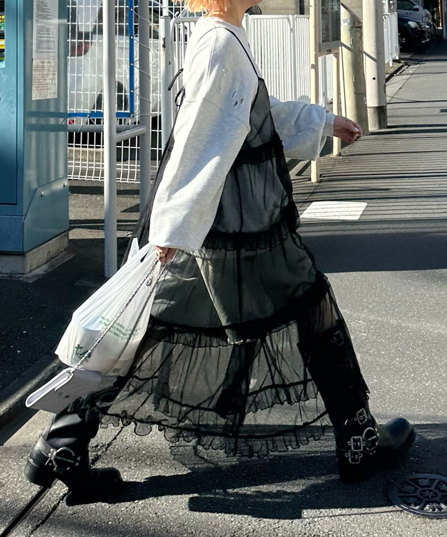 フリルティアードキャミワンピ【ブラック系その他】