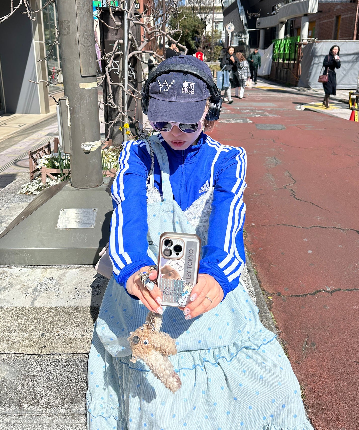 フリルティアードキャミワンピ【サックスブルー系】