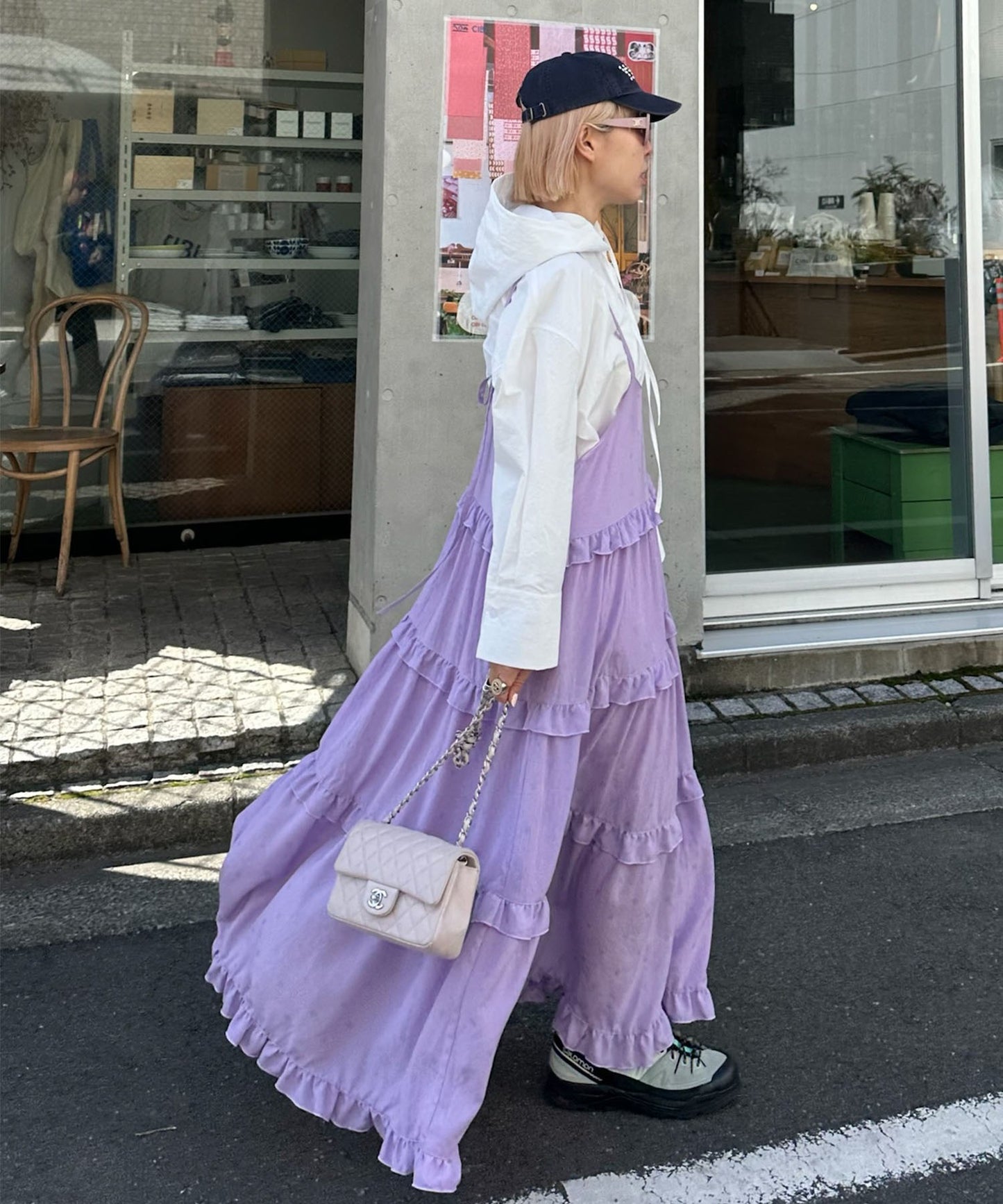 フリルティアードキャミワンピ【ピンク系】