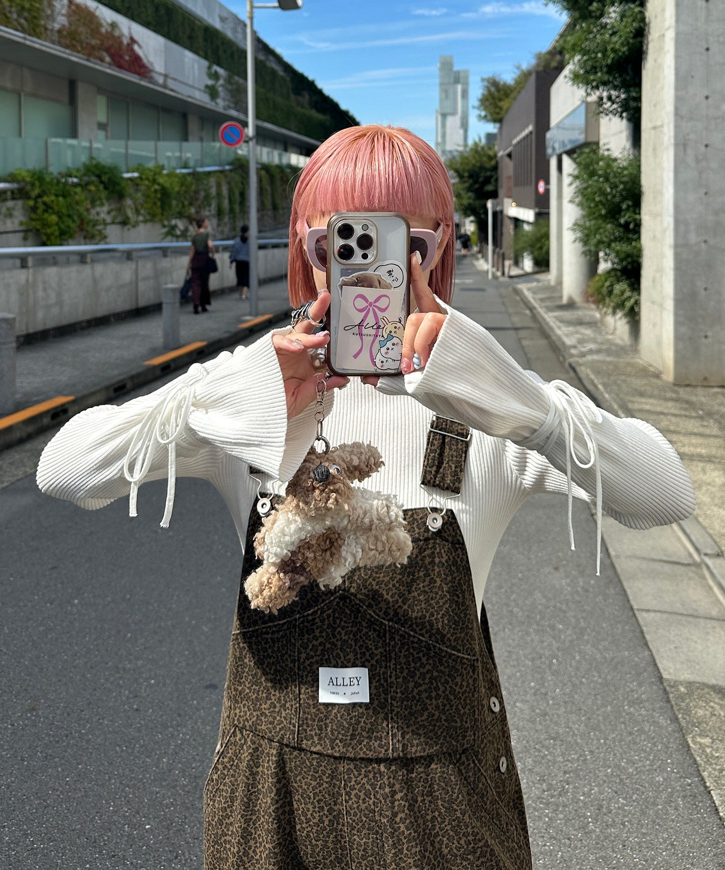 いろんな柄サロペット【ブラウン】