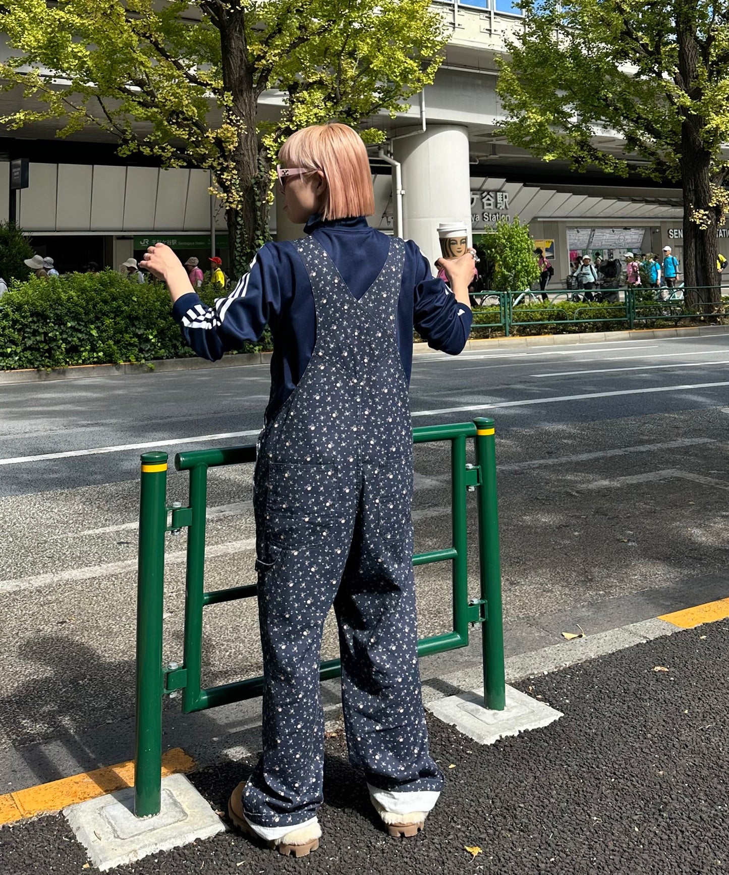 いろんな柄サロペット【ネイビー】