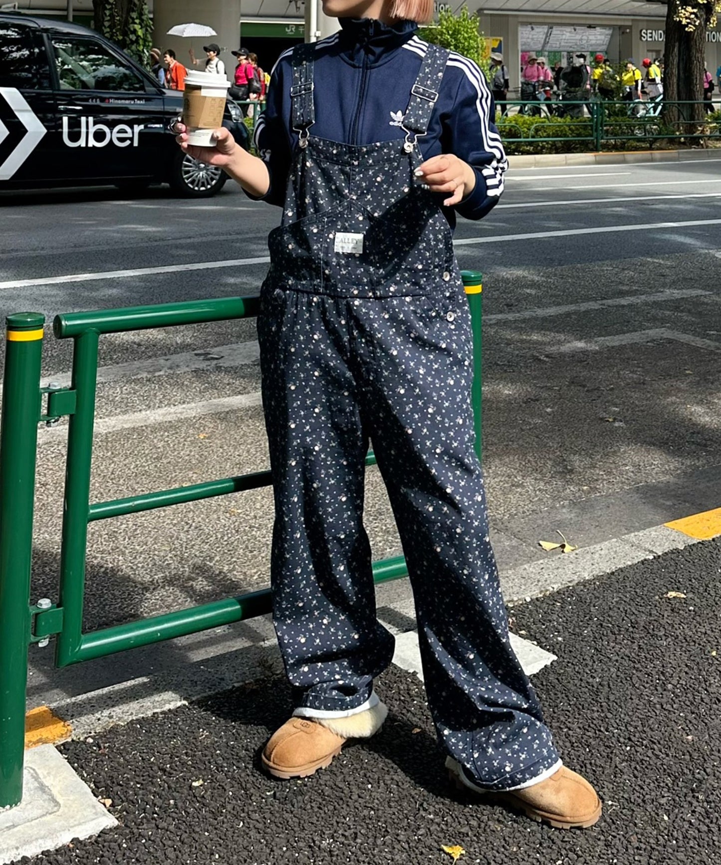 いろんな柄サロペット【ネイビー】