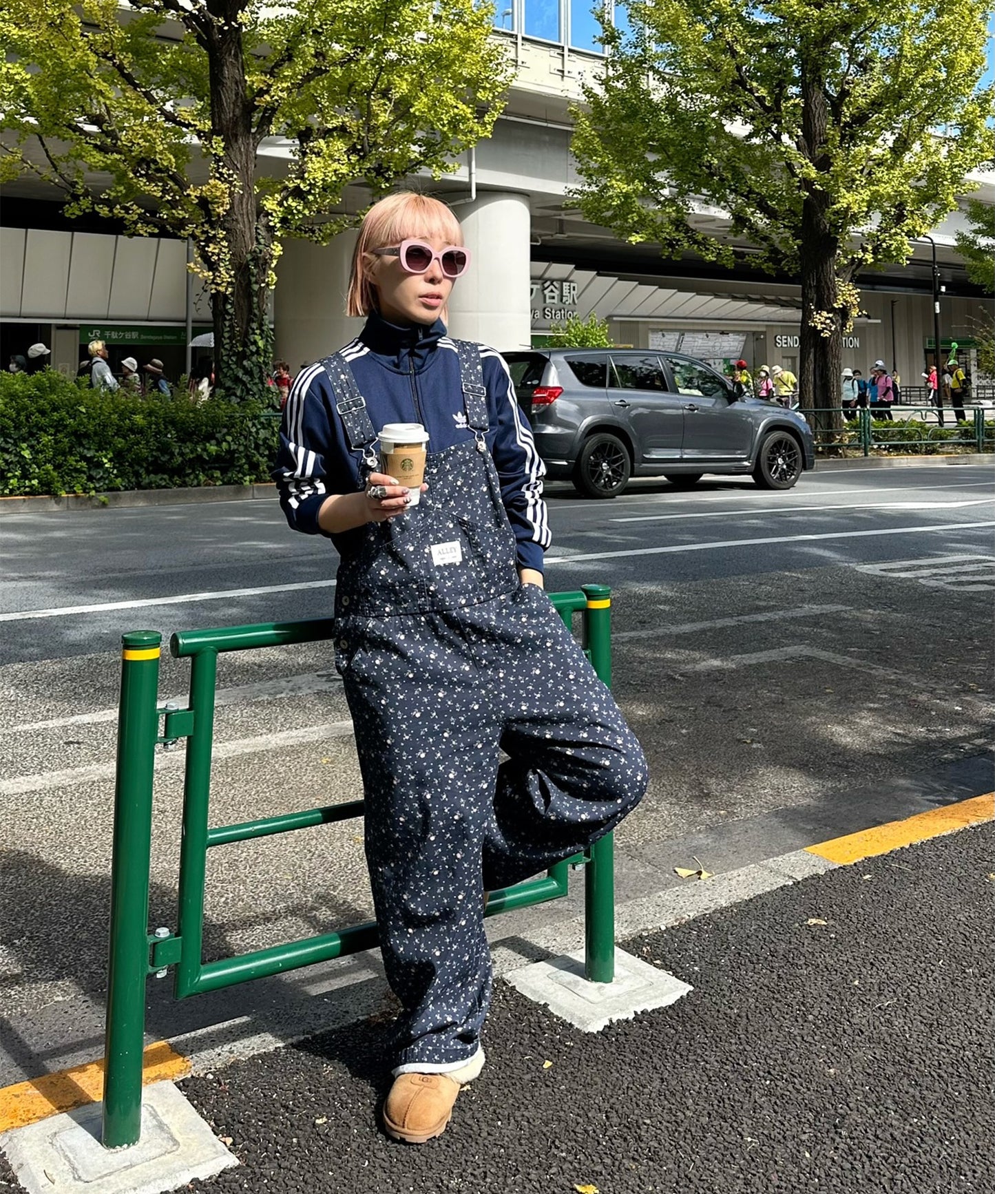 いろんな柄サロペット【ネイビー】