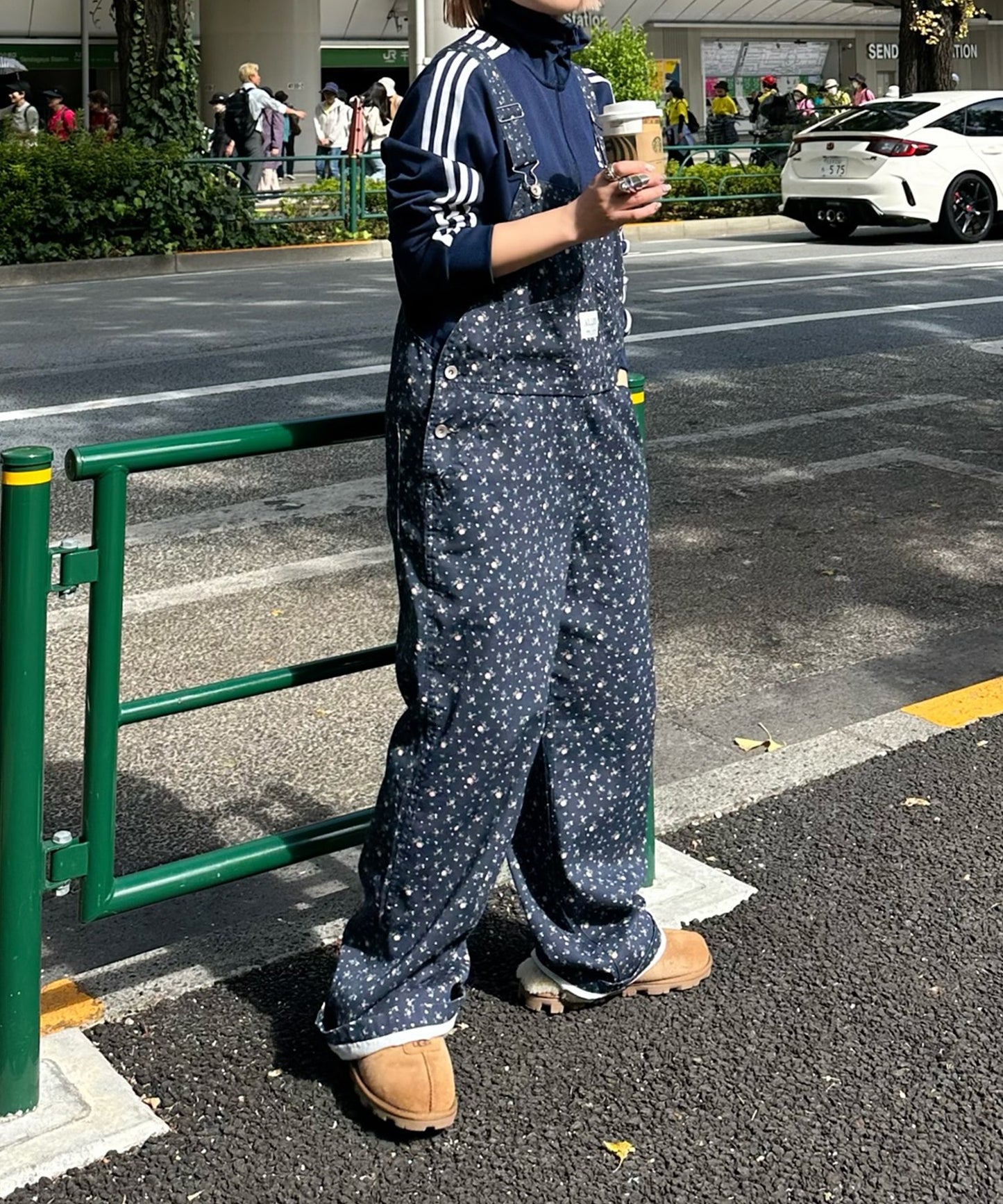 いろんな柄サロペット【ネイビー】