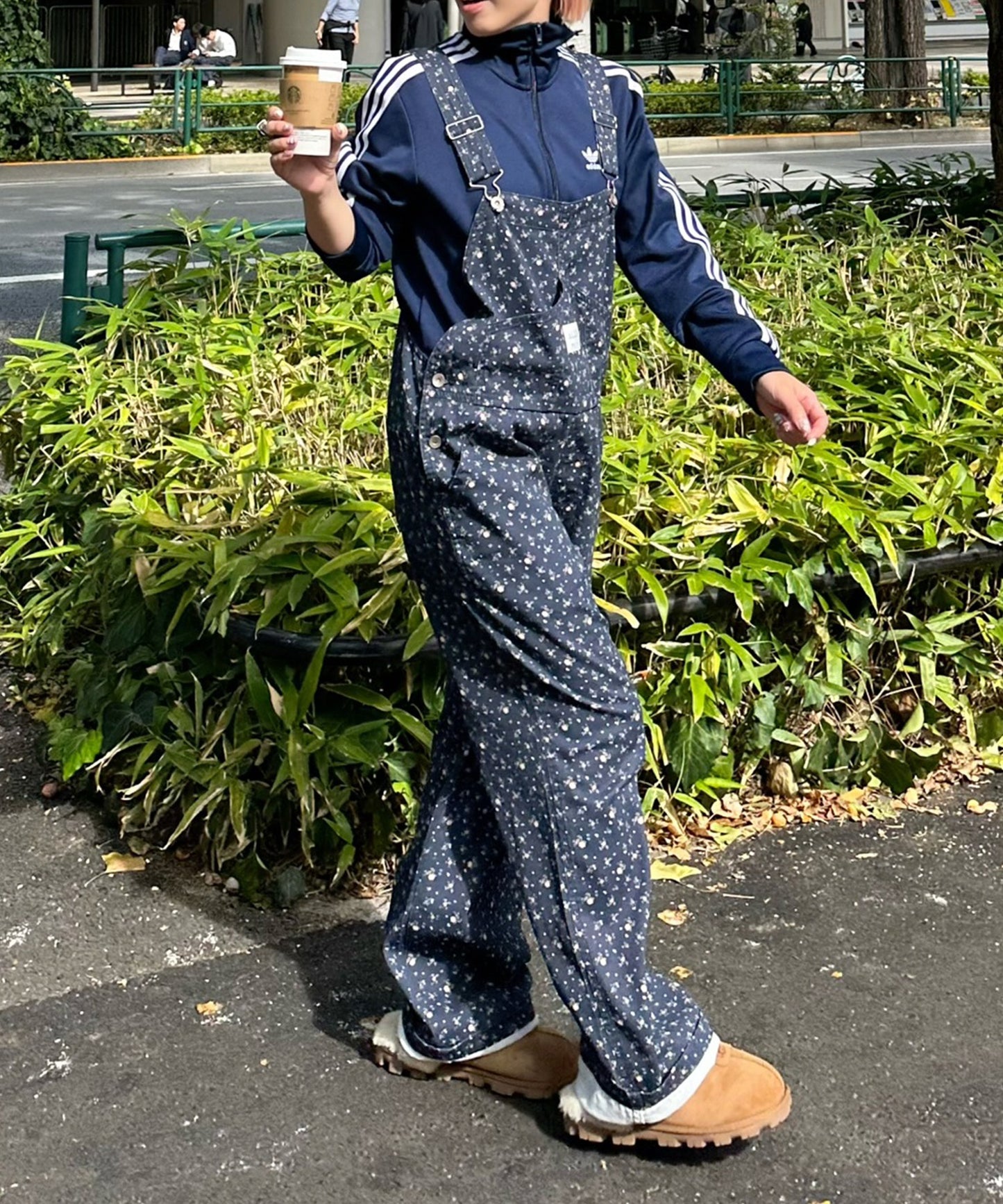 いろんな柄サロペット【ネイビー】