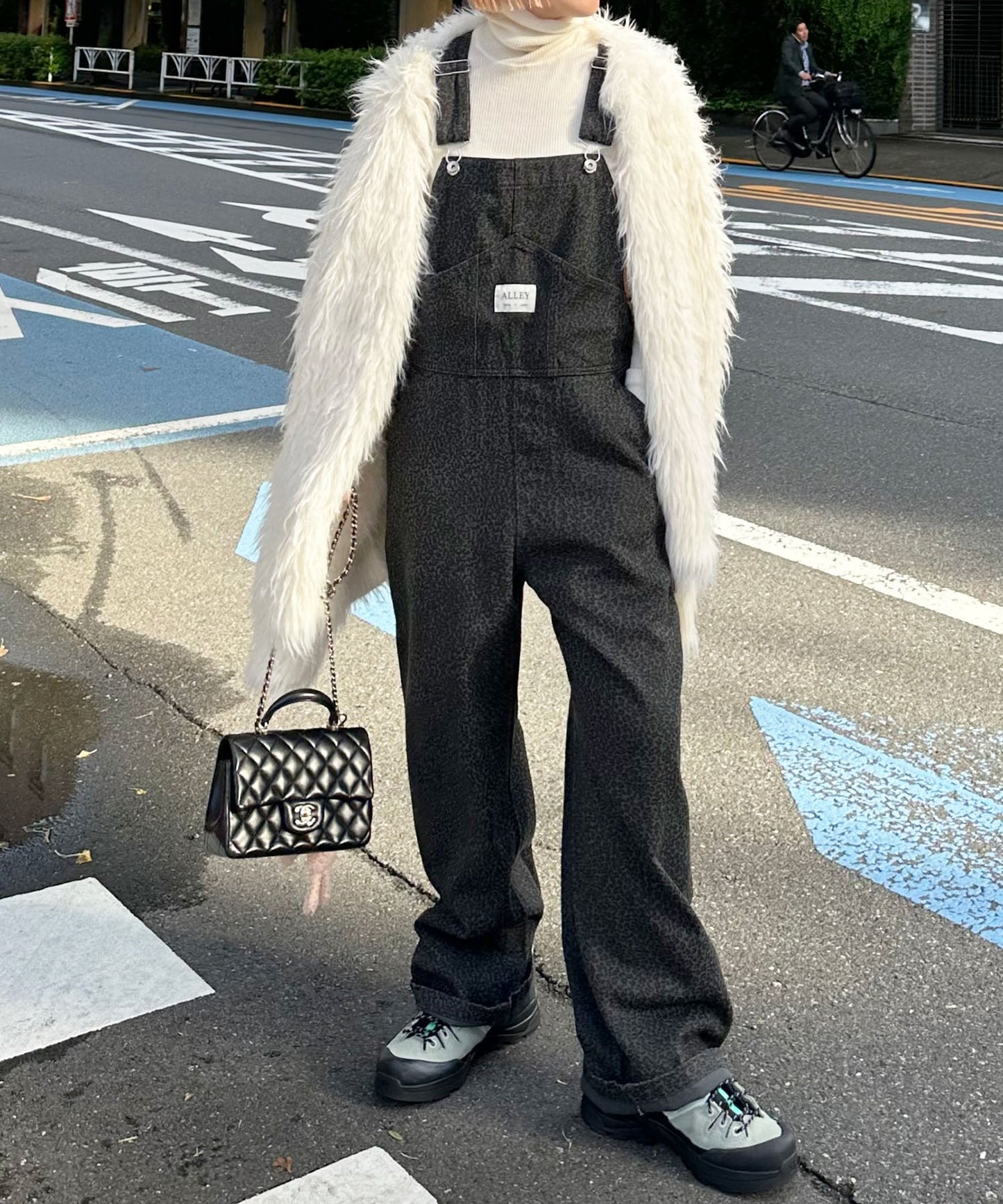 いろんな柄サロペット【グレー】