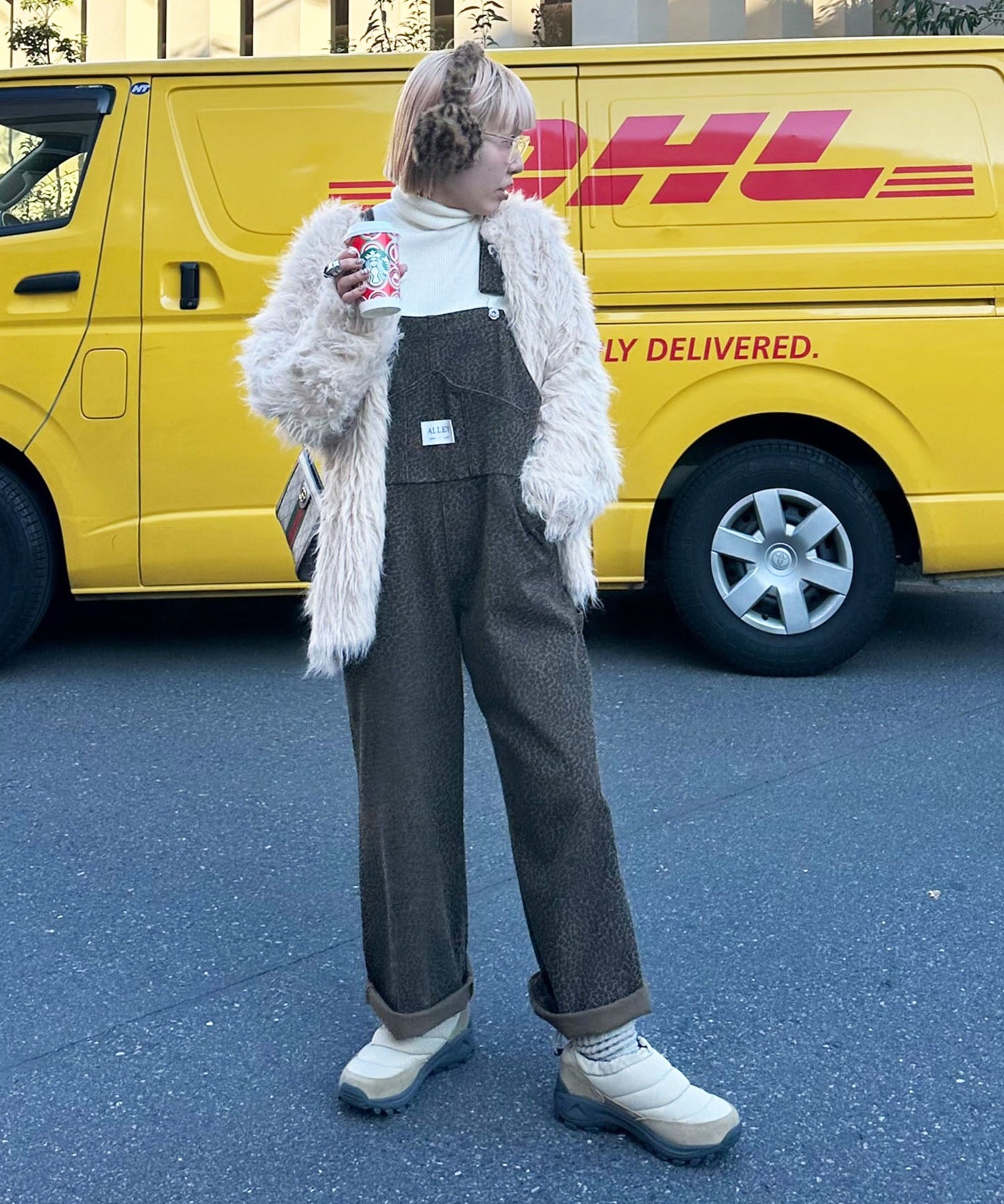 いろんな柄サロペット【グレー】