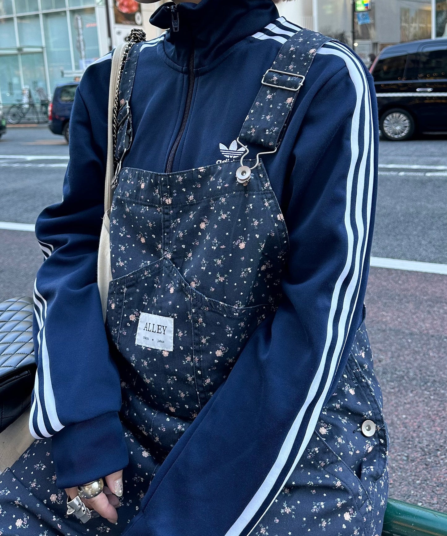 いろんな柄サロペット【ネイビー】