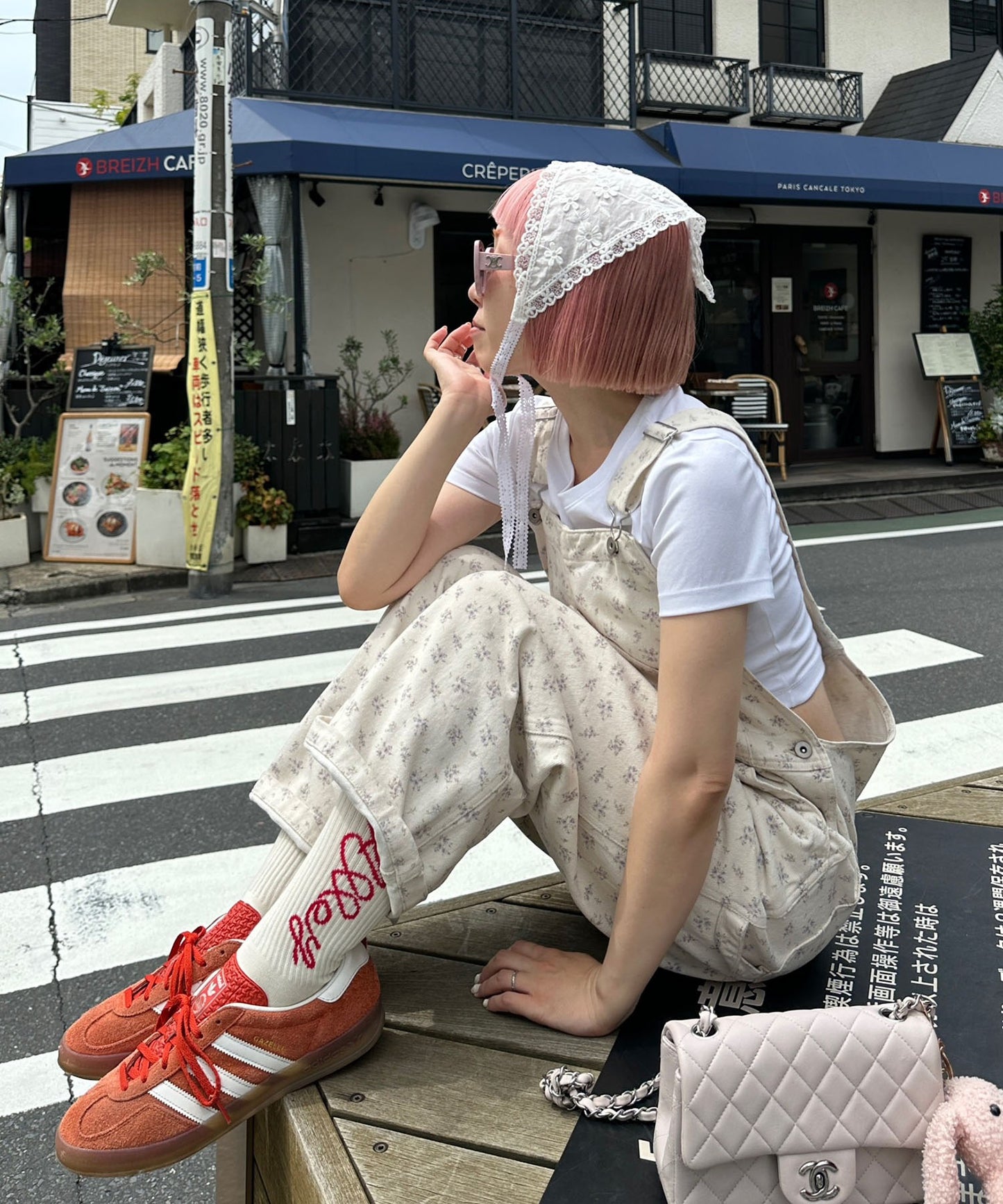 いろんな柄サロペット【アイボリー】