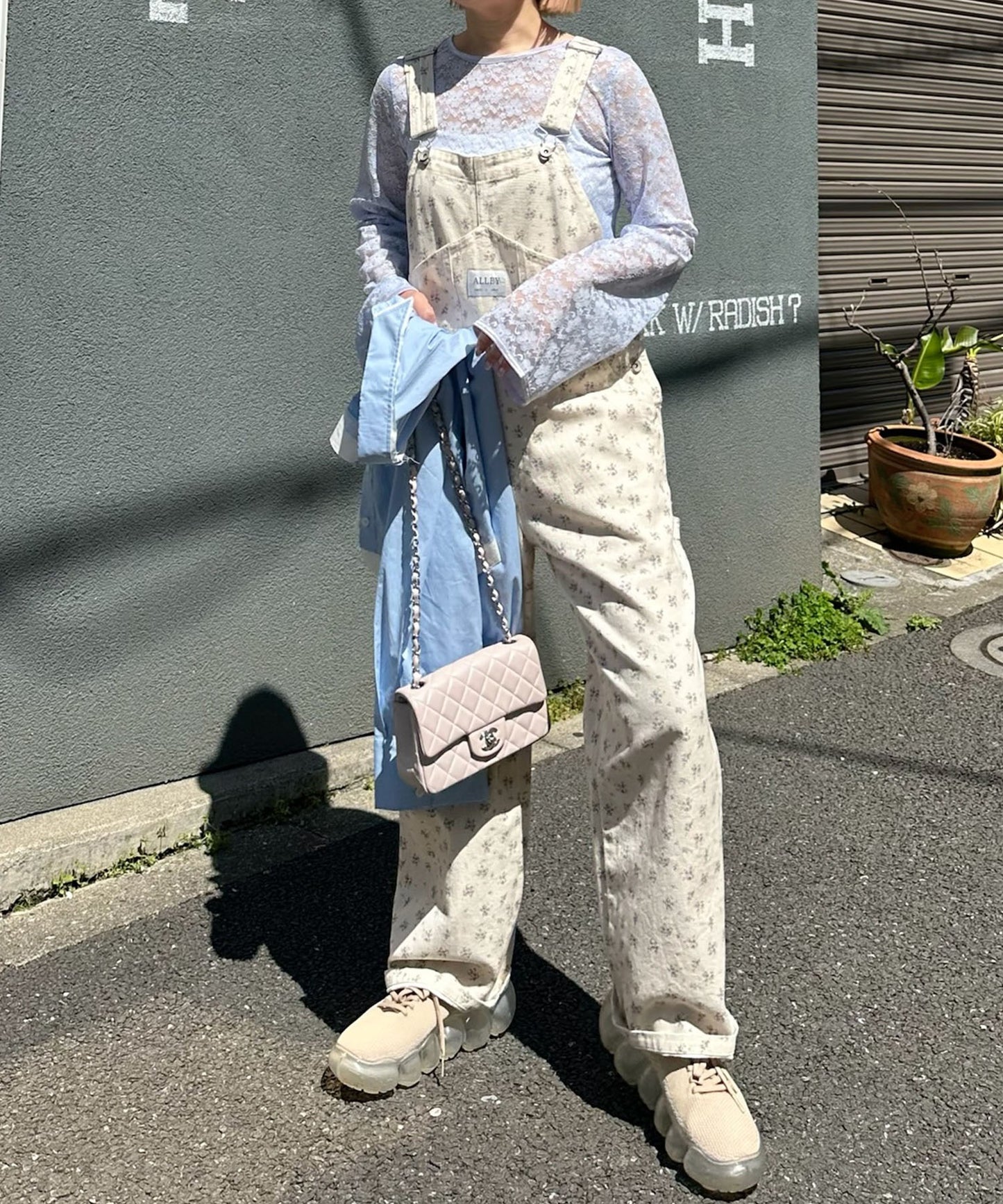 いろんな柄サロペット【アイボリー】