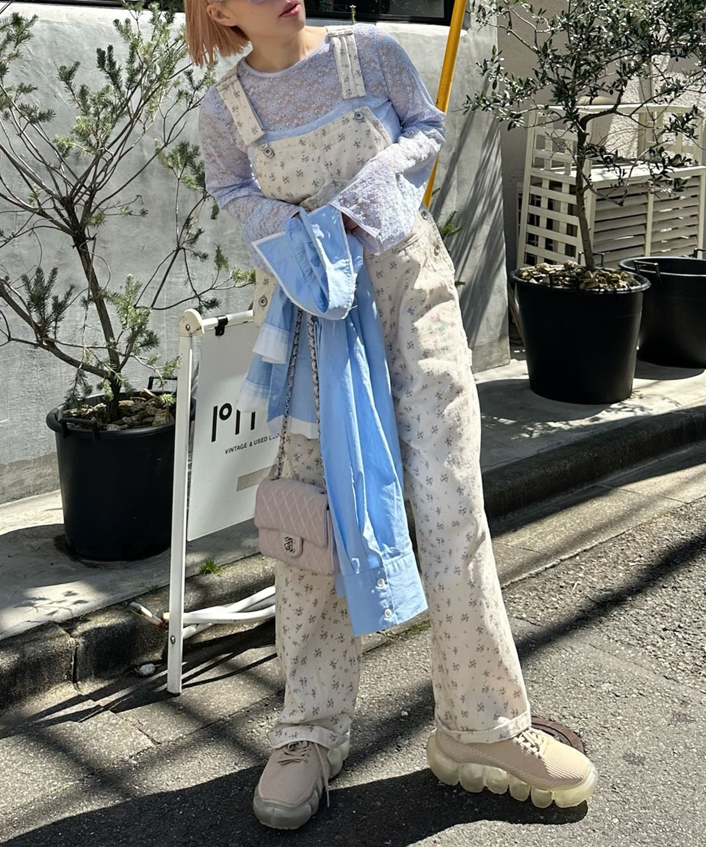 いろんな柄サロペット【アイボリー】